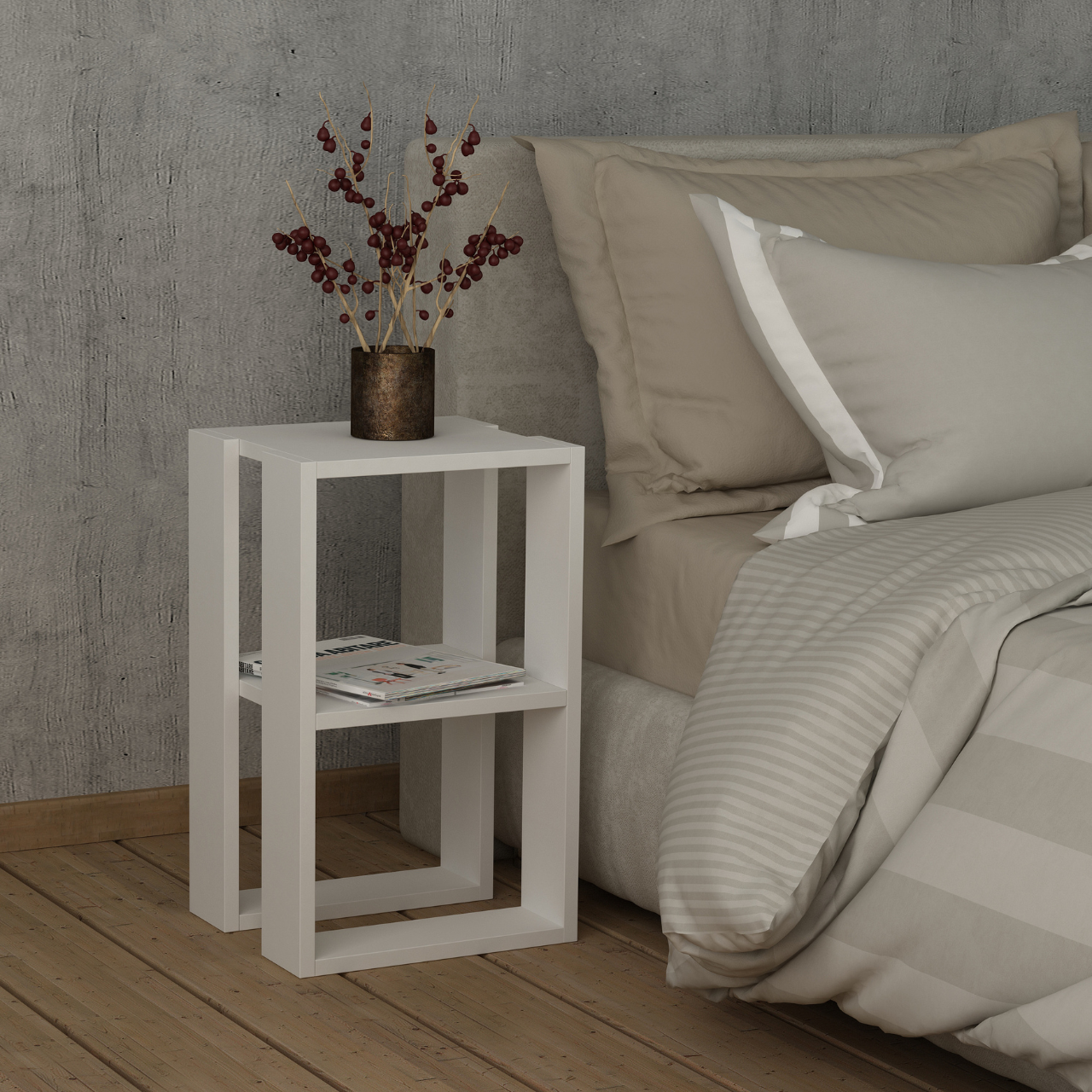 Lonie Nightstand - White - 1