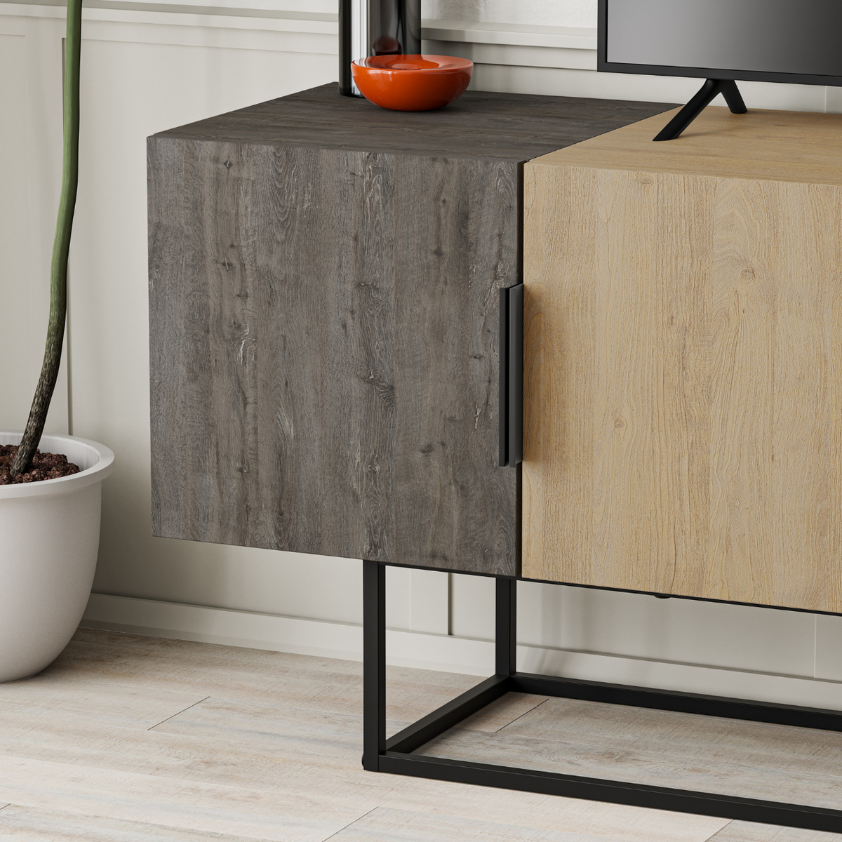 Tontini TV Stand - Oak Dark Coffee - 6