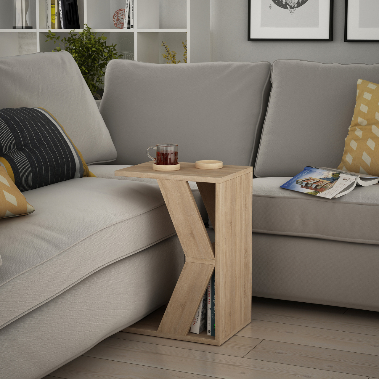 Naze Side Table - Oak - 1