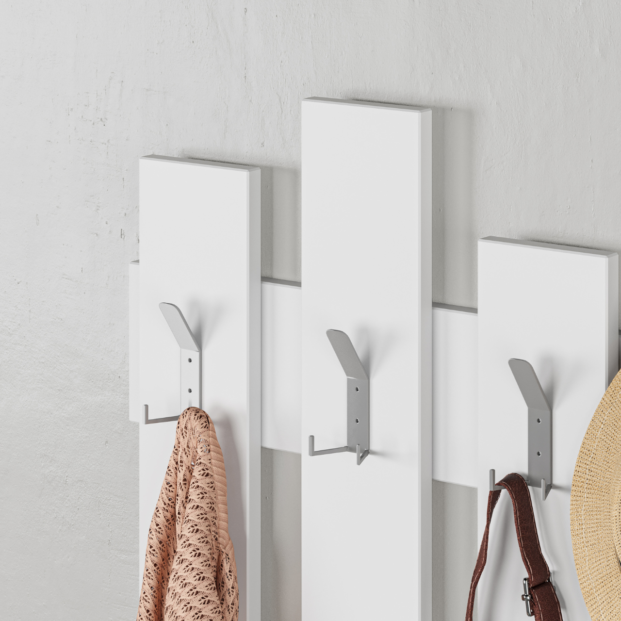 Wave Coat and Hat Rack - White - 5