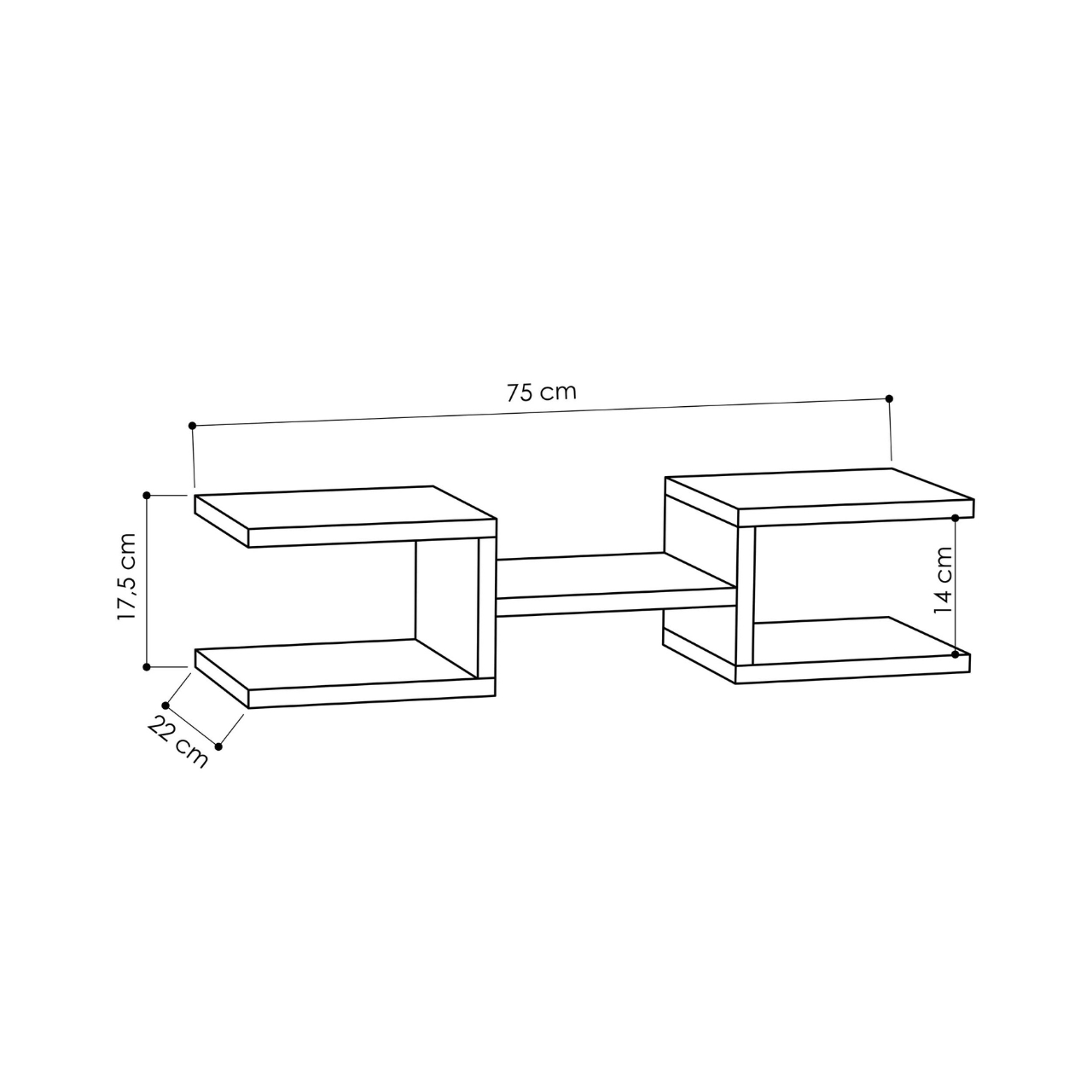 Crab Wall Shelf Set of 2 - Anthracide - 3