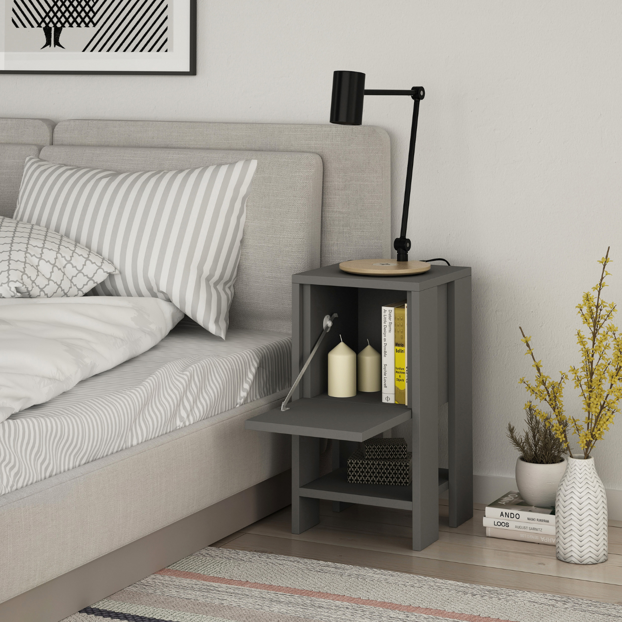 Ema Nightstand - Anthracite - 1