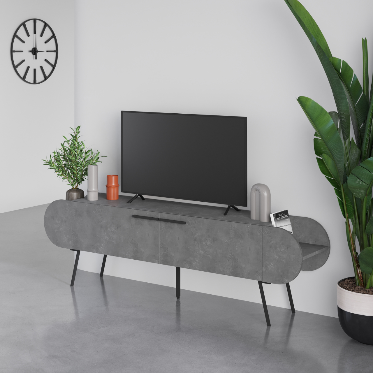 Capsule TV Stand - Retro Grey - 5