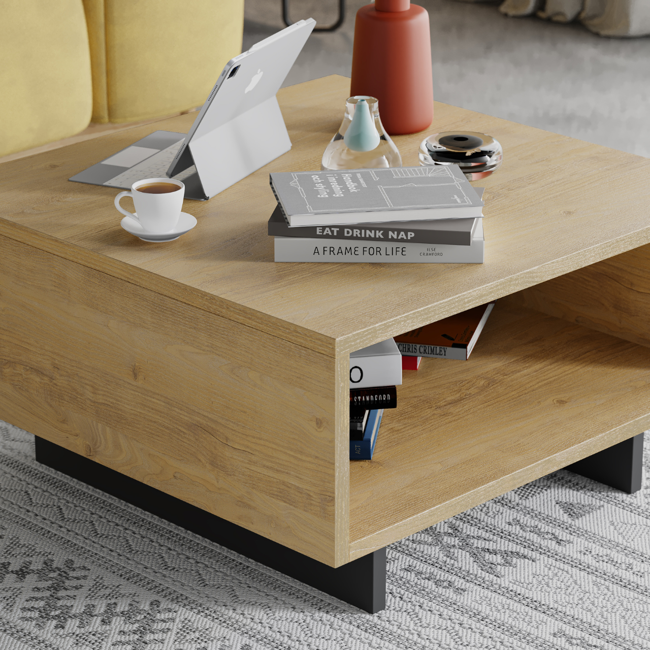 Hola Coffee Table - Anthracite Oak - 6