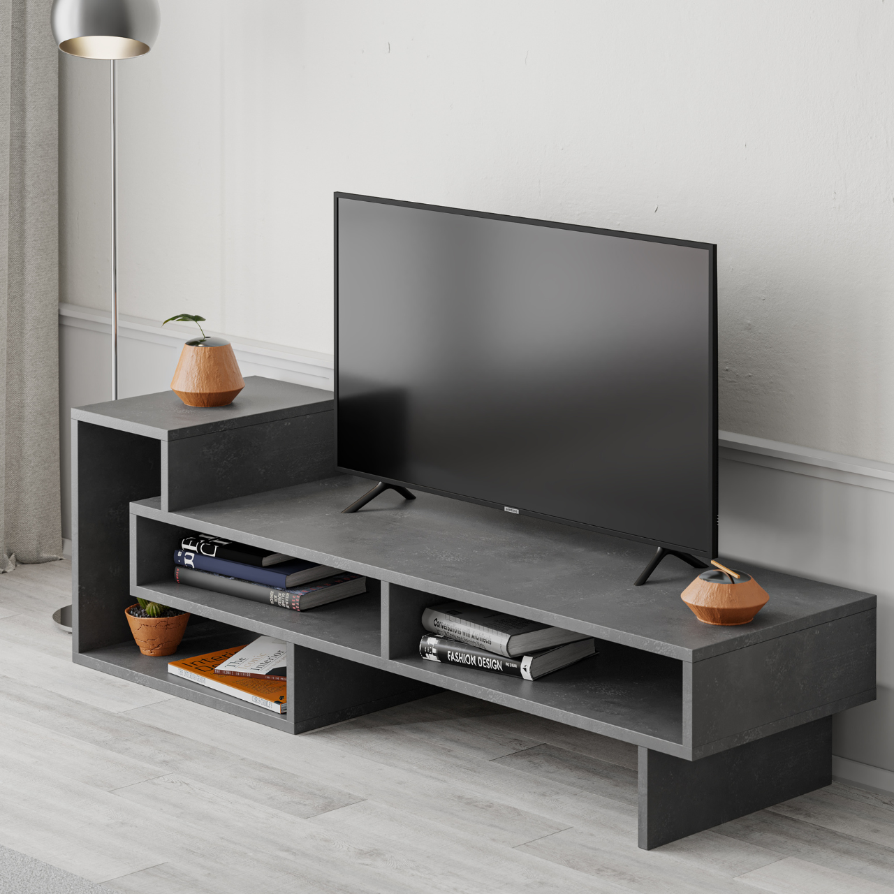 Tetra TV Stand - Retro Grey - 5