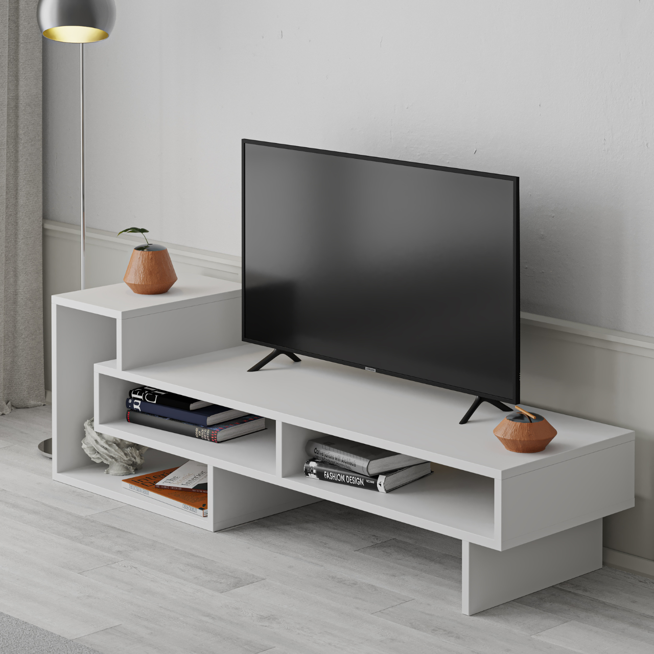 Tetra TV Stand - White - 6
