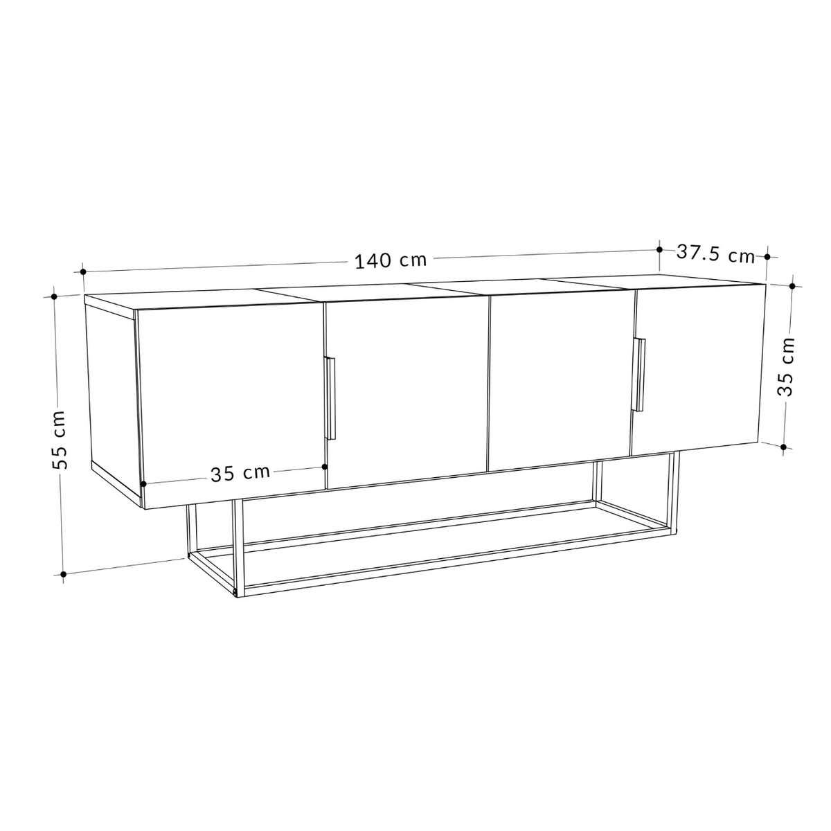 Tontini TV Stand - Oak Dark Coffee - 3