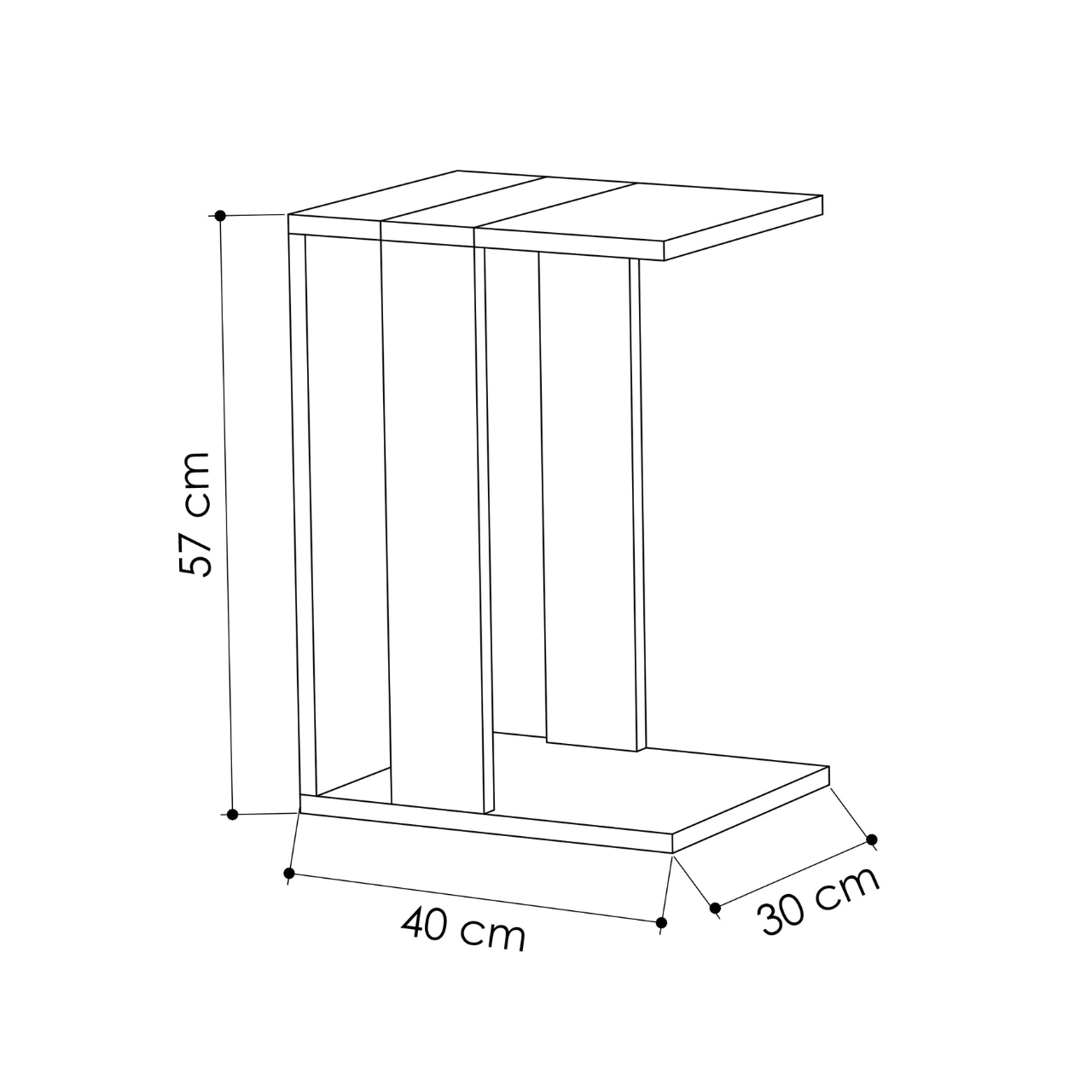 Zetti Side Table - Anthracite Oak - 3