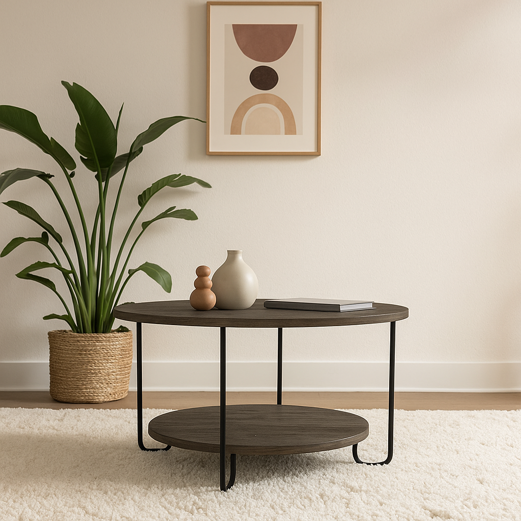Corro Round Coffee Table - Dark Coffee - 5