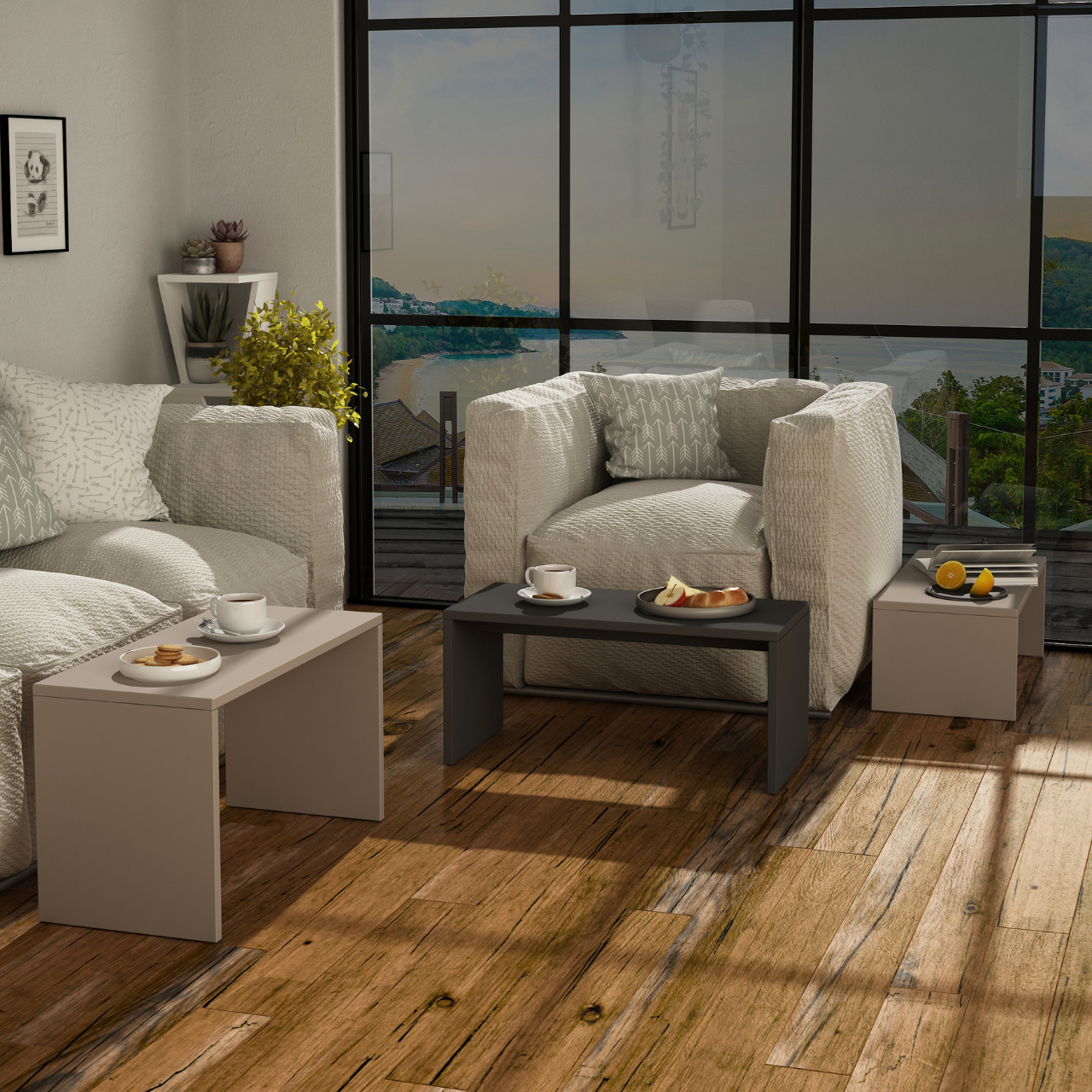 Kanta Coffee Table - Anthracite Mocha - 1