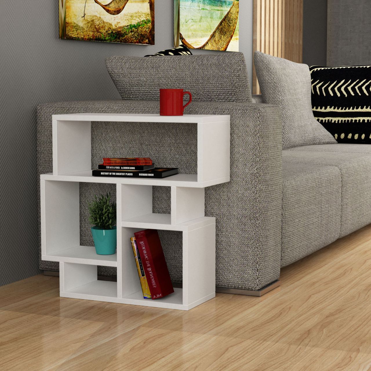 Karma Side Table - White - 1