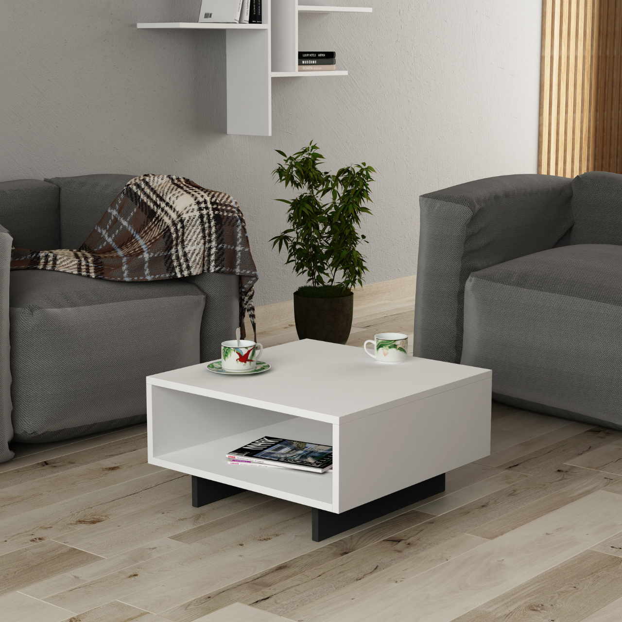 Hola Coffee Table - Anthracite White - 9