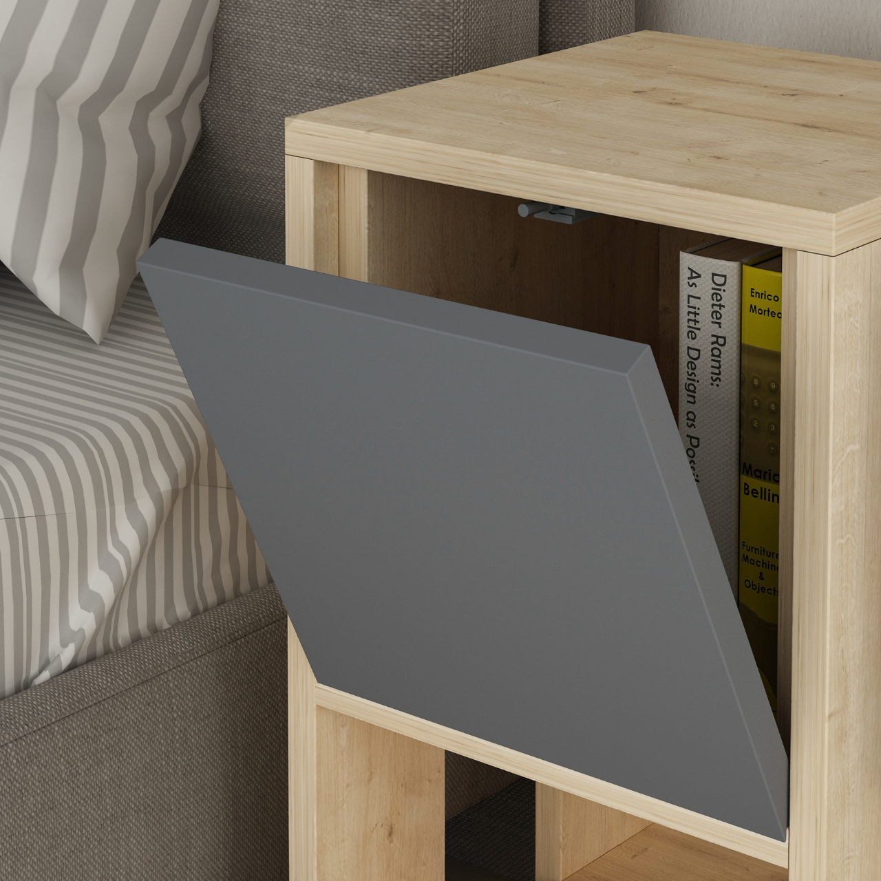 Ema Nightstand - Anthracite Oak - 7