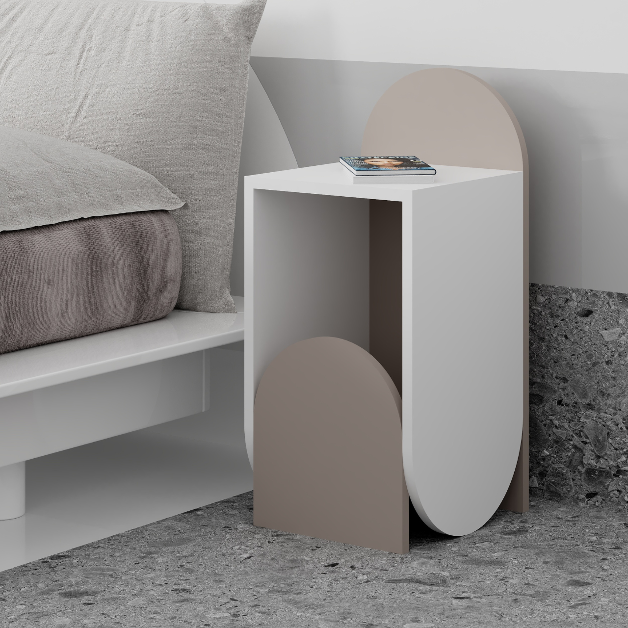 Nun Nightstand - Light Mocha - 5