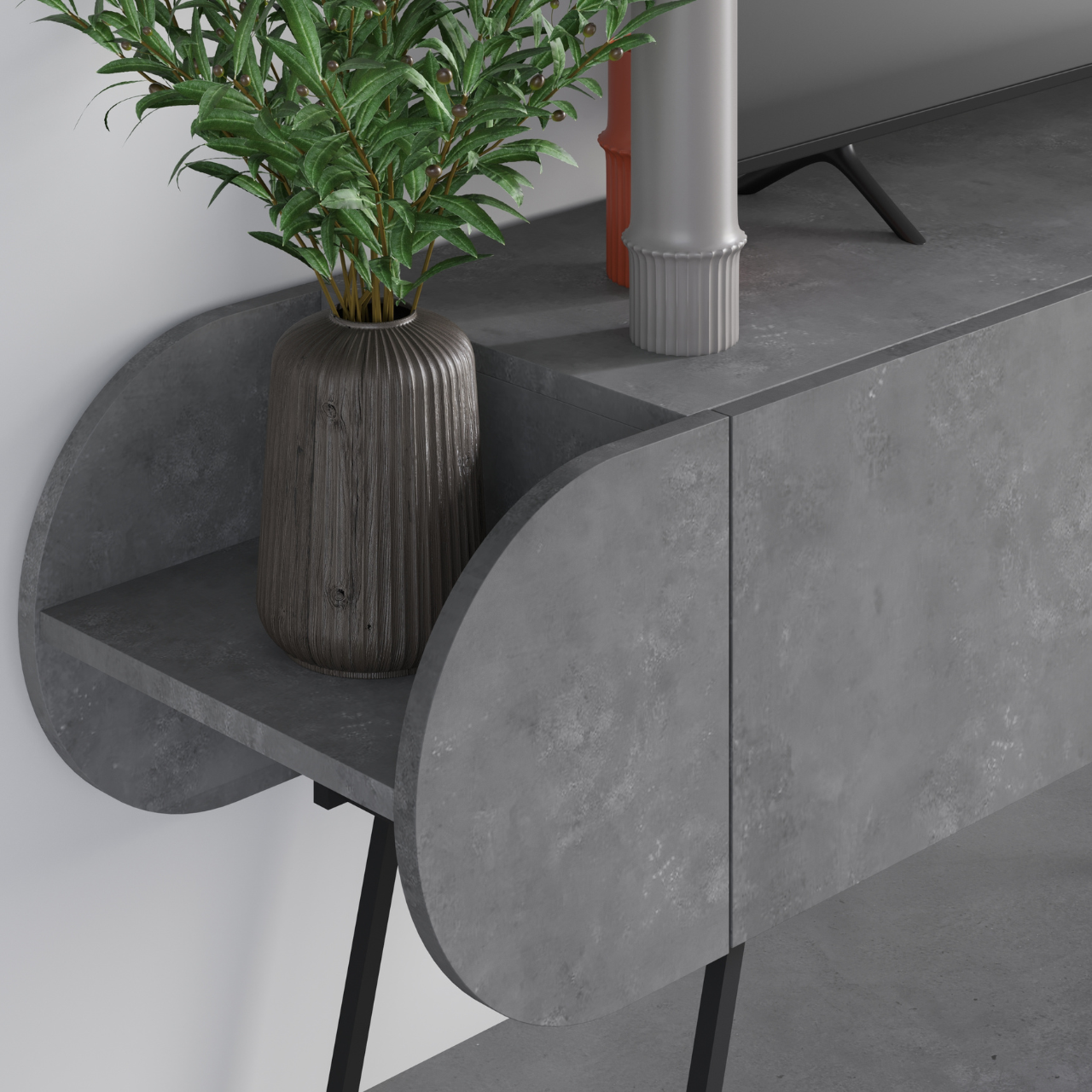 Capsule TV Stand - Retro Grey - 6