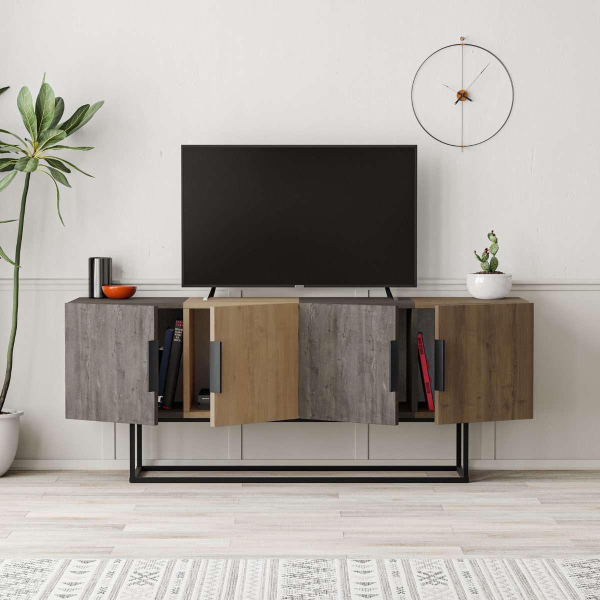 Tontini TV Stand - Oak Dark Coffee - 5