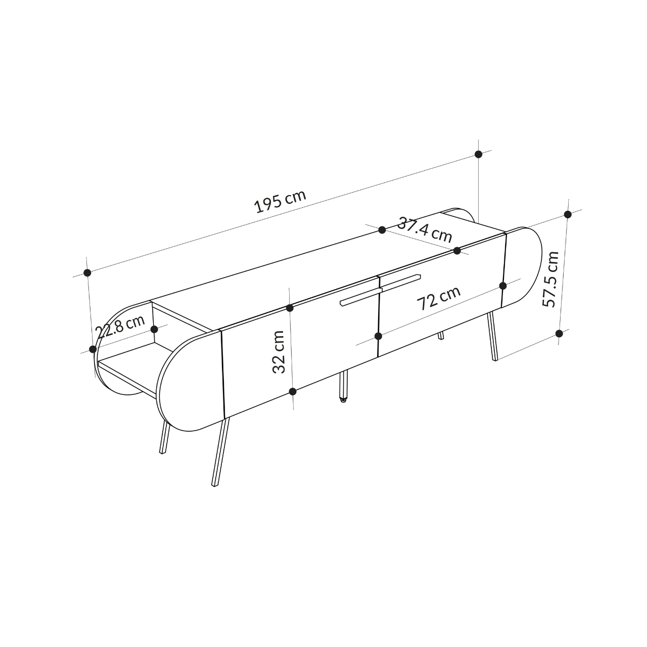 Capsule TV Stand - Retro Grey - 3