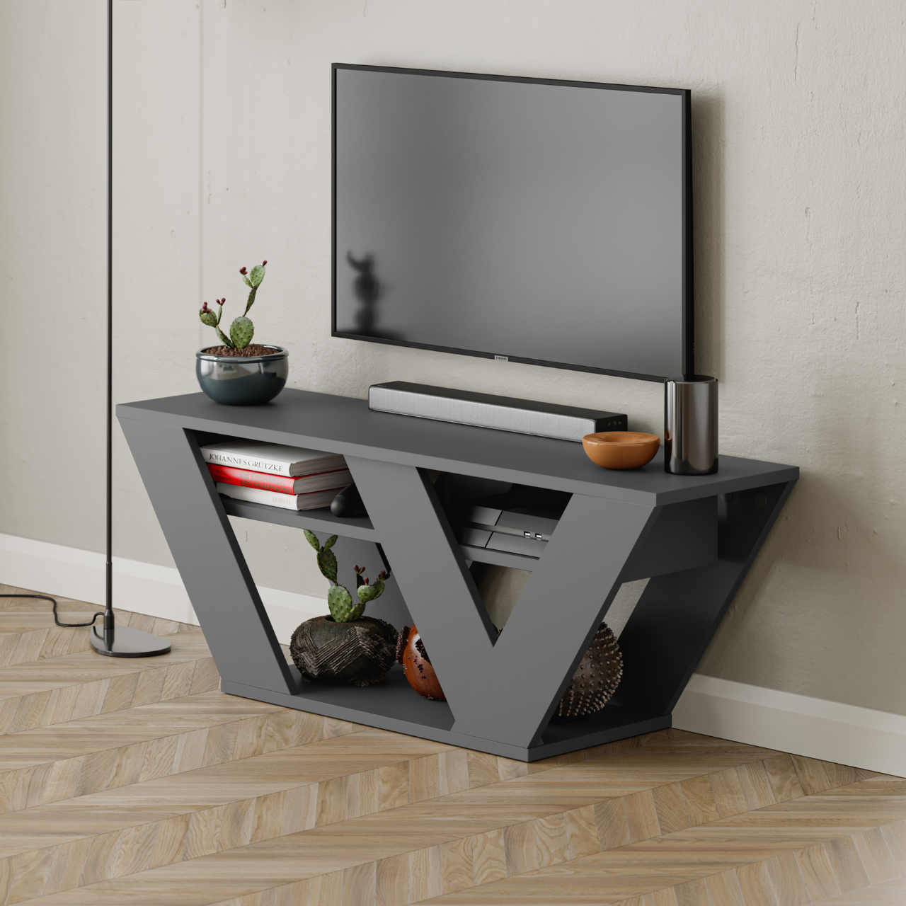 Pipralla TV Stand - Anthracide - 7
