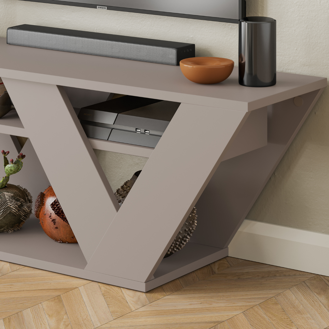 Pipralla TV Stand - Mocha - 8