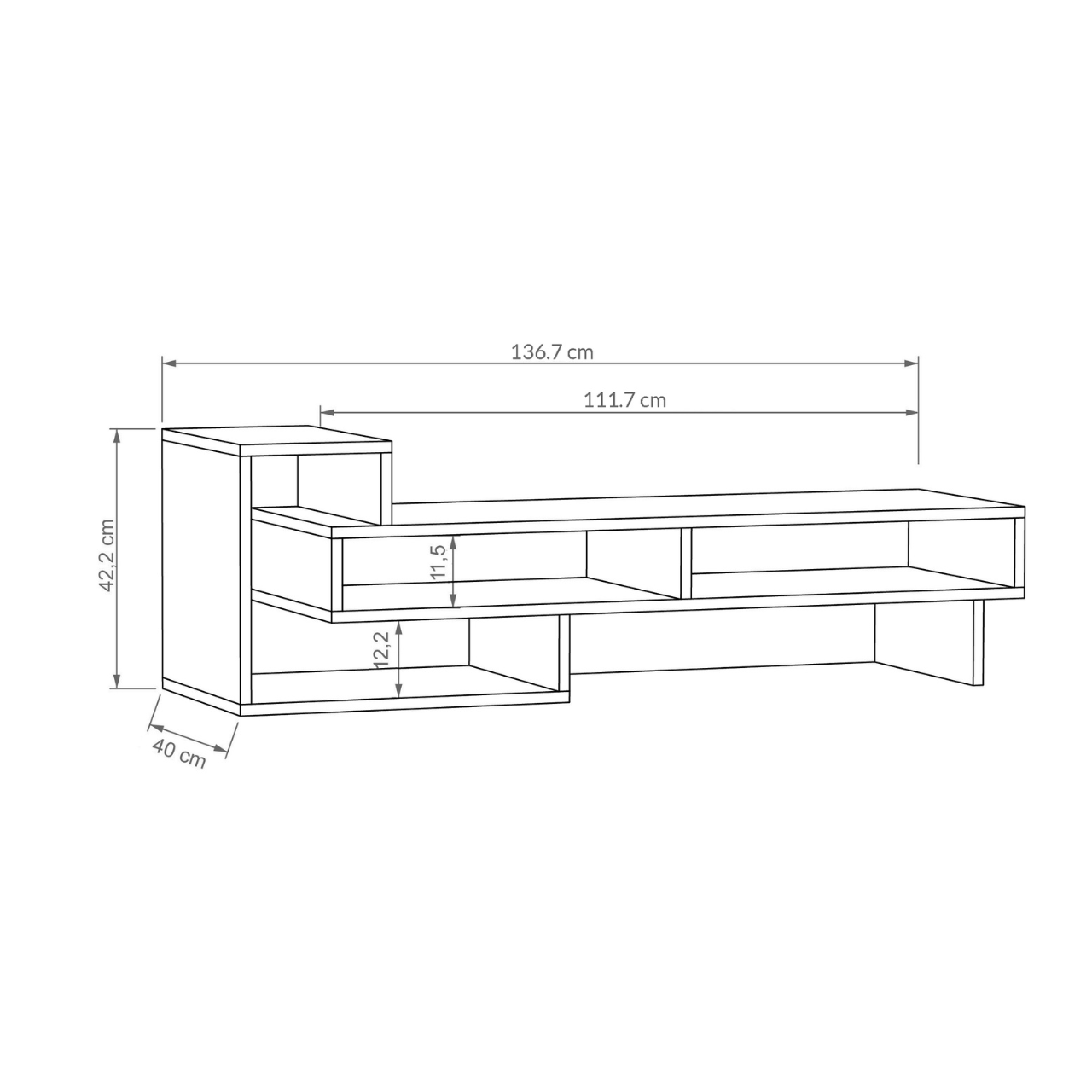 Tetra TV Stand - White - 5