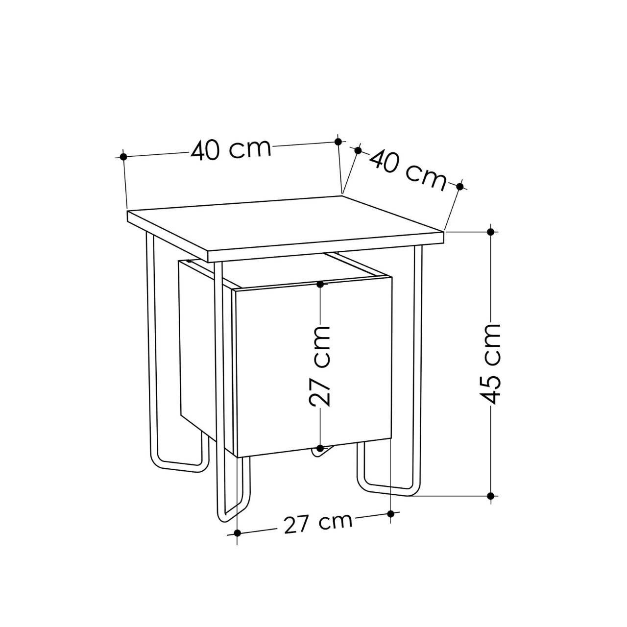 Acres Nightstand - White - 4