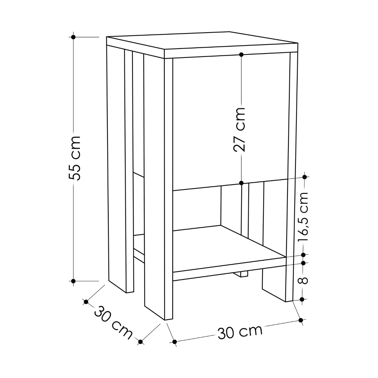 Ema Nightstand - Anthracite - 3