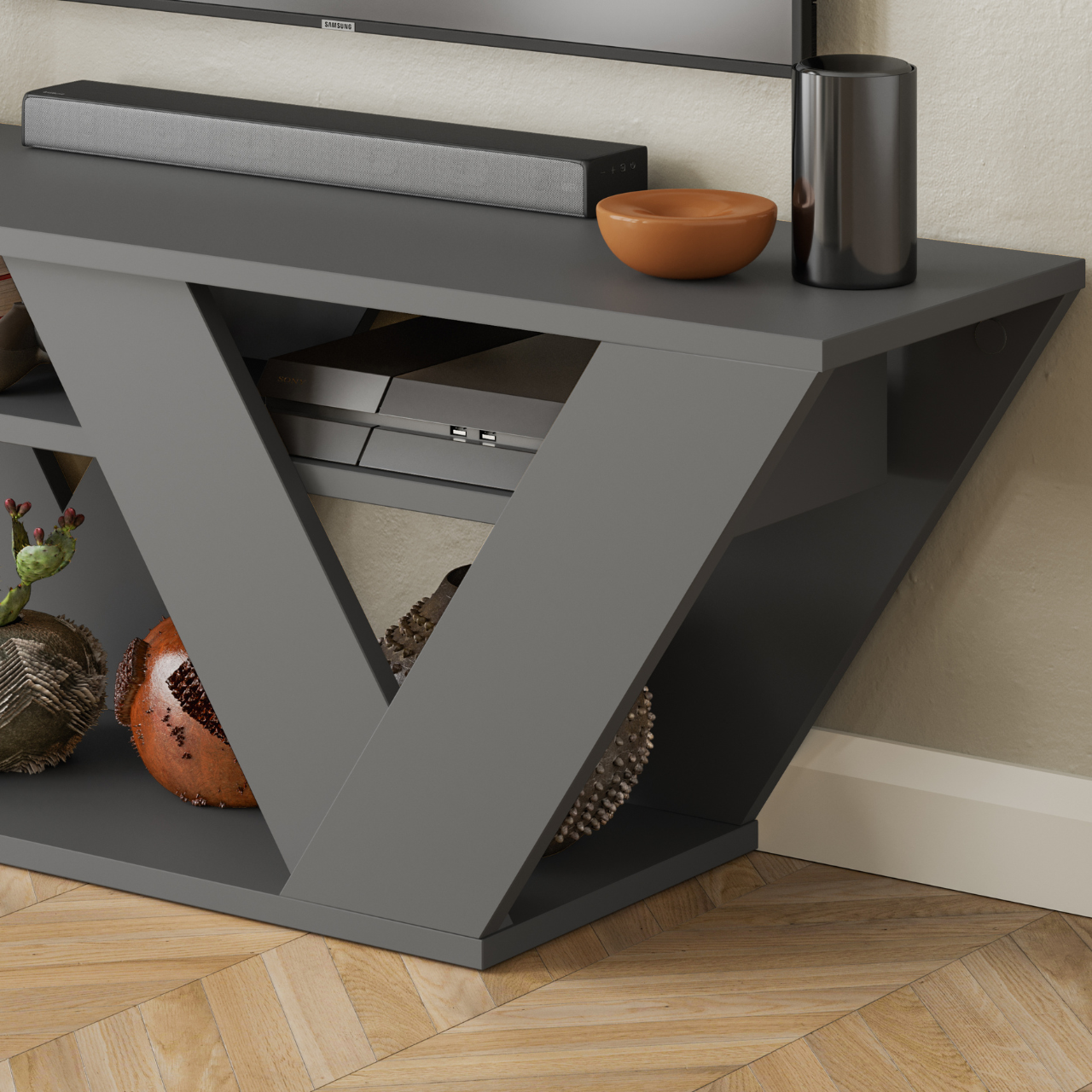 Pipralla TV Stand - Anthracide - 8