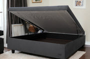 Brooklyn Storage Bed Base - Grey Velvet Queen