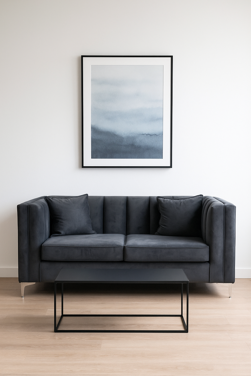 Emily 2 Seater Sofa - Grey Velvet