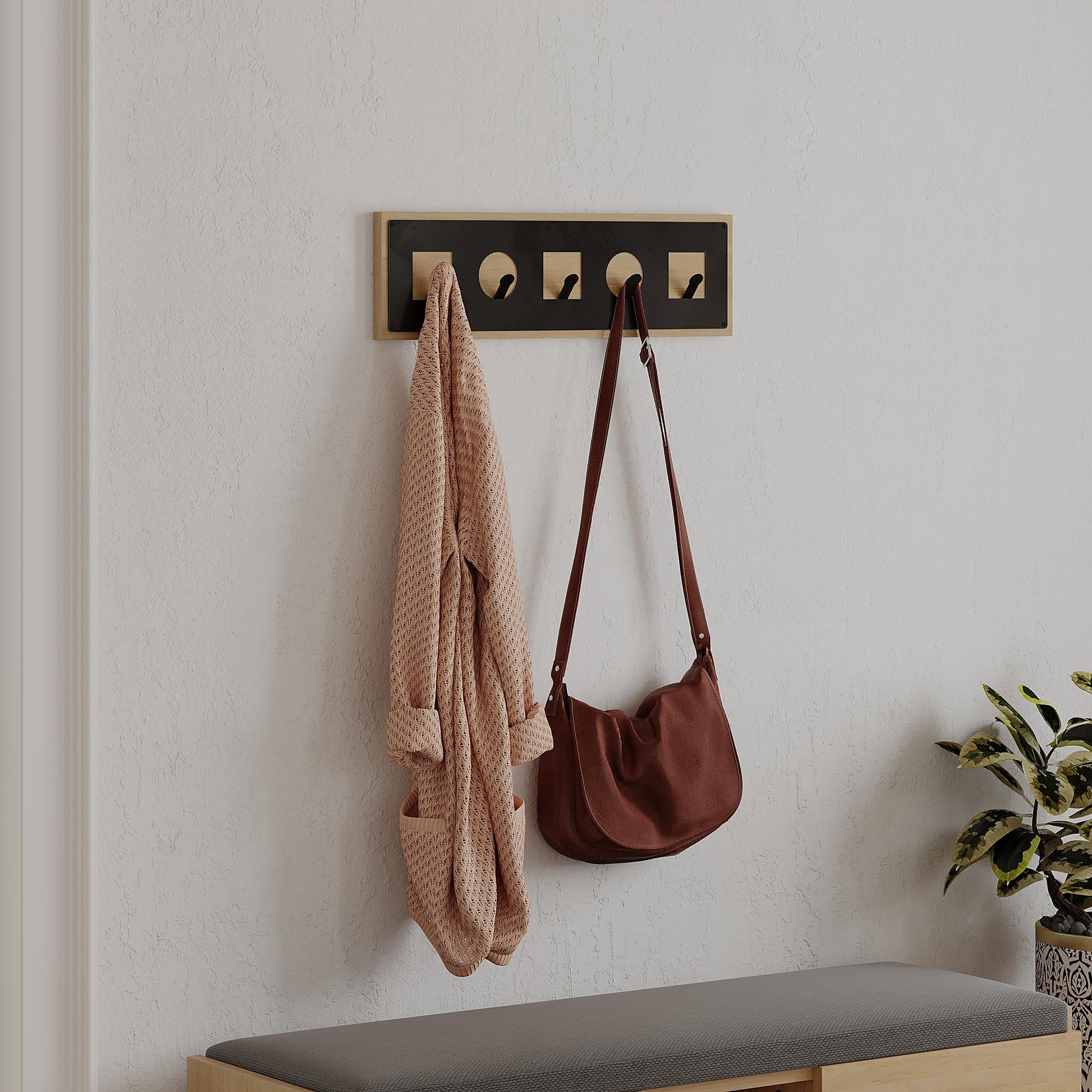 Icon Coat Hanger - Brown Oak - 7