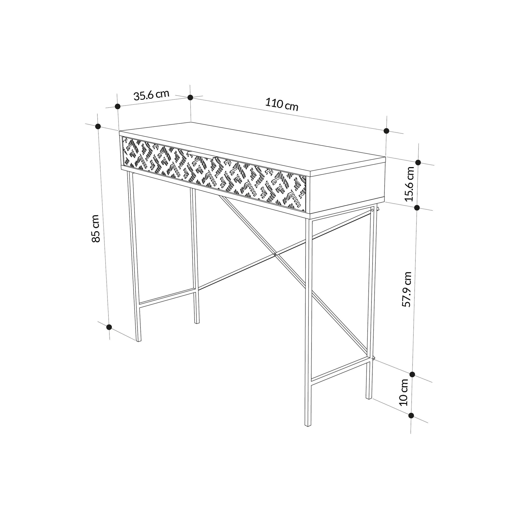Heaton Console Side Table - Oak - 3