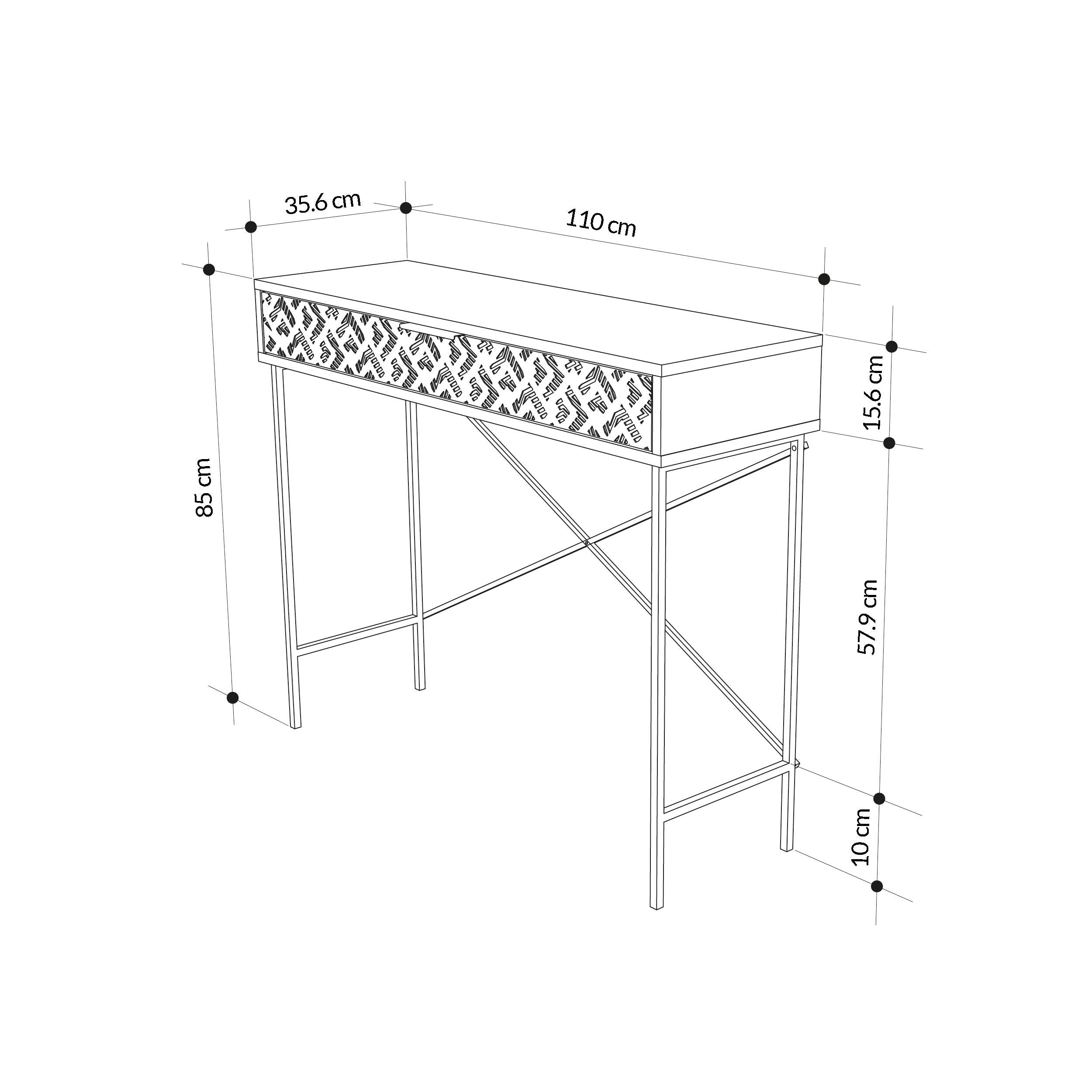 Heaton Console Side Table - Oak - 3