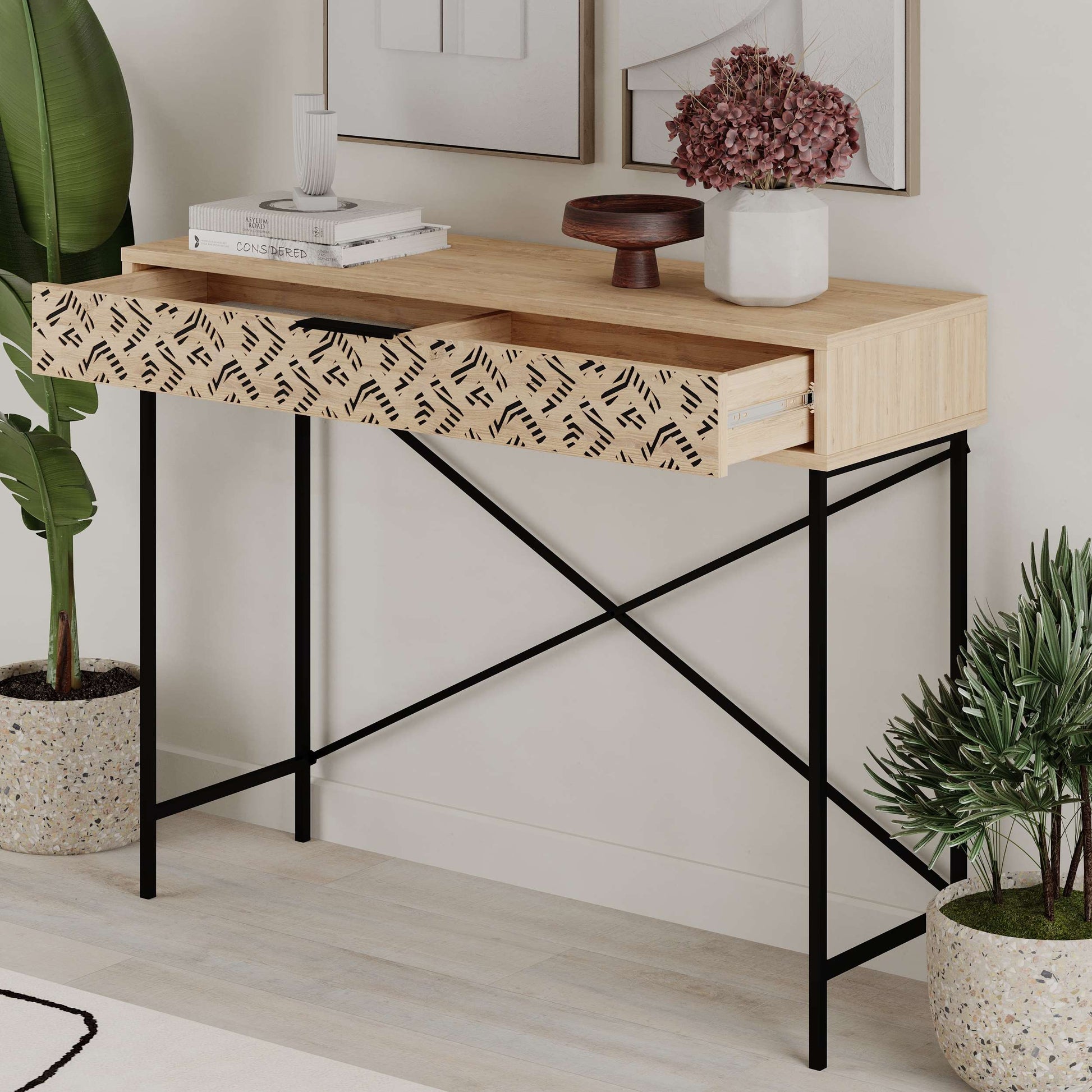 Heaton Console Side Table - Oak