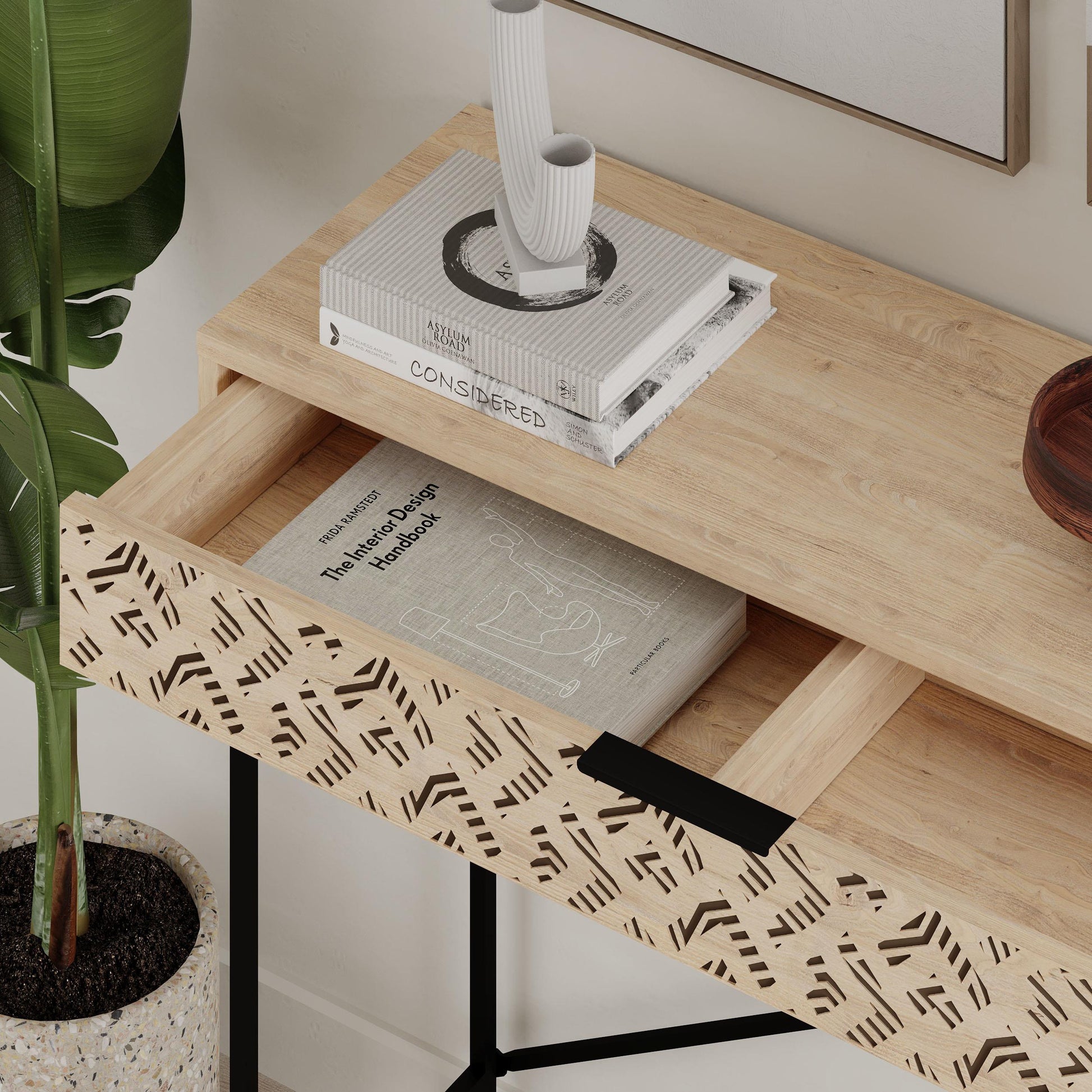 Heaton Console Side Table - Oak - 5