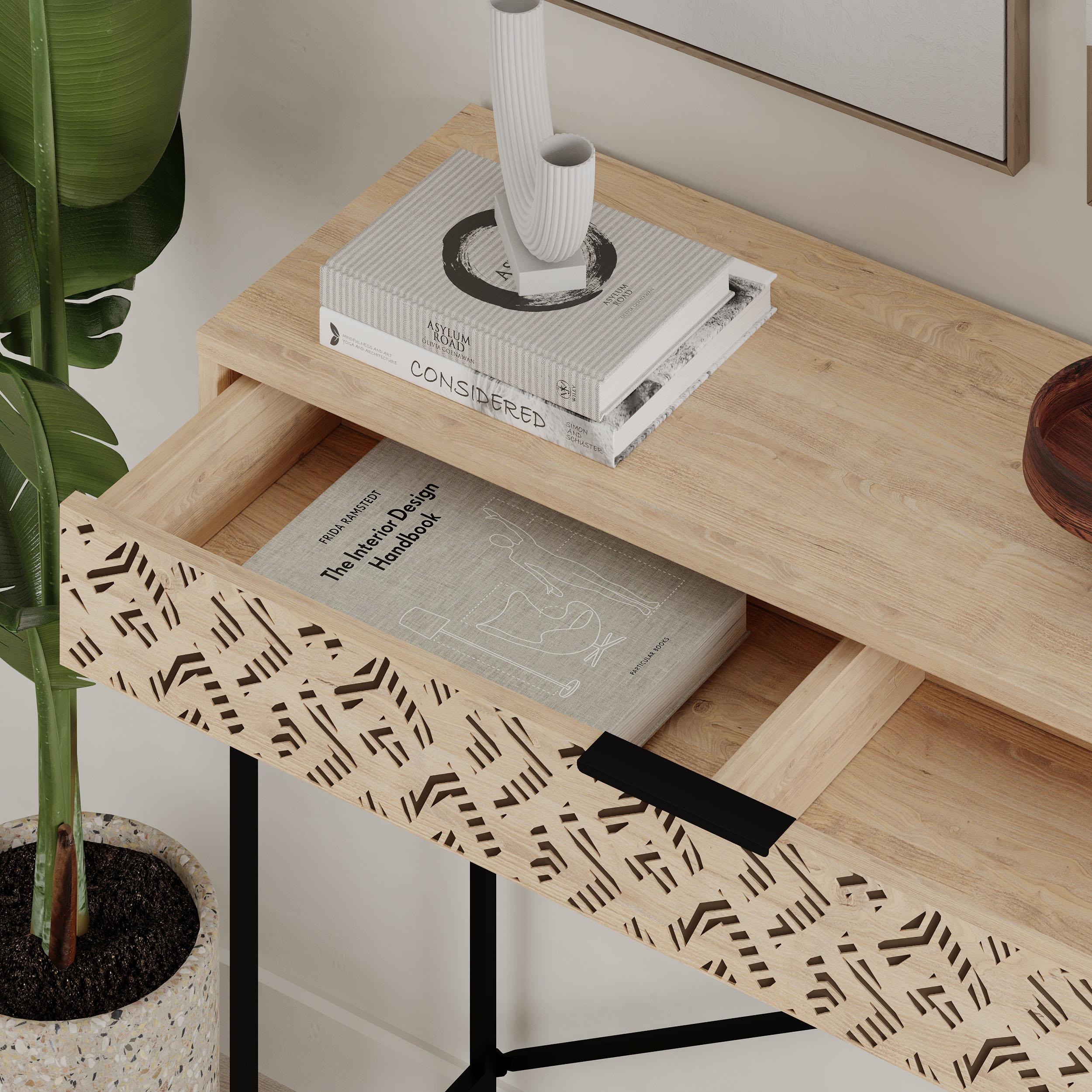 Heaton Console Side Table - Oak - 5