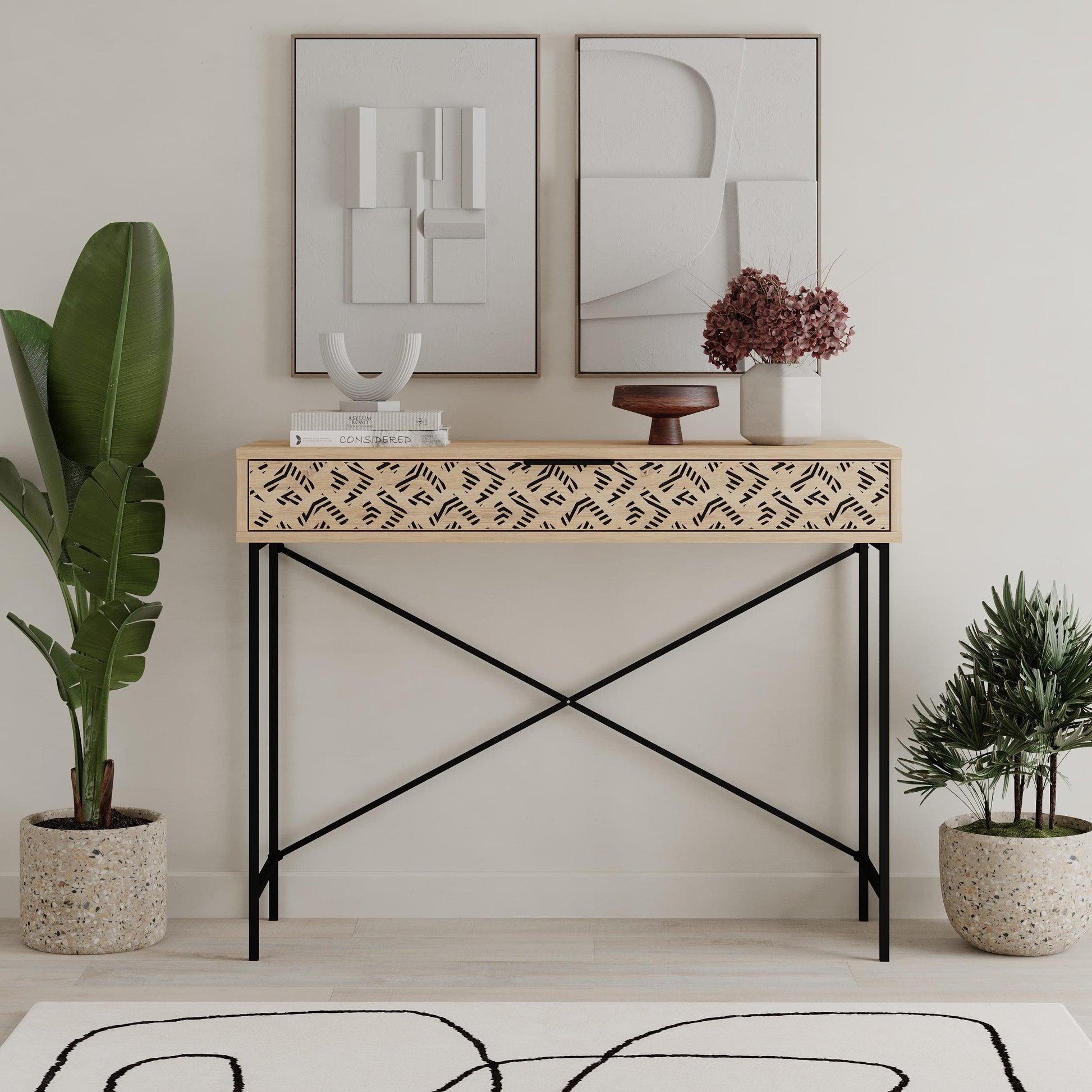 Heaton Console Side Table - Oak - 6