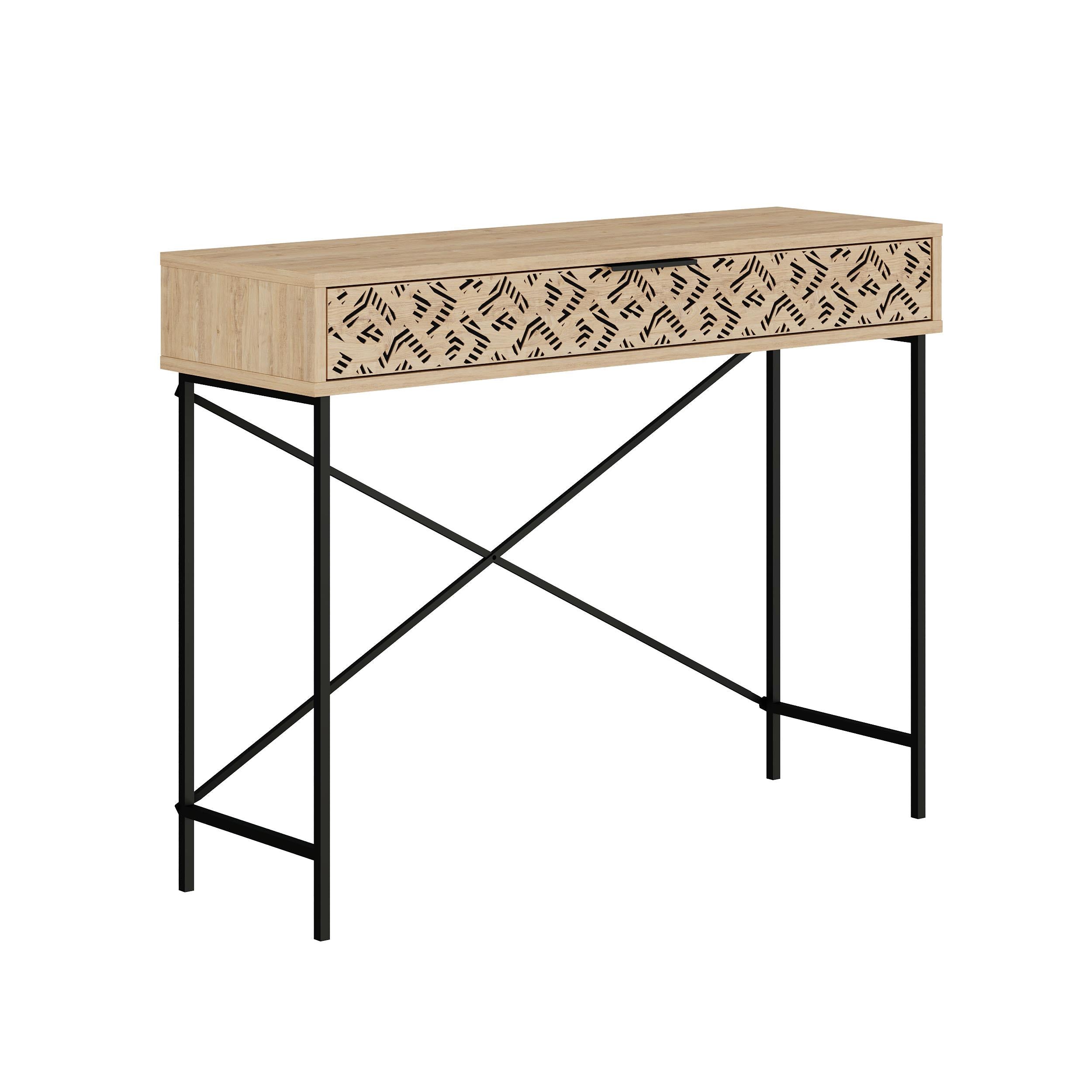 Heaton Console Side Table - Oak - 2