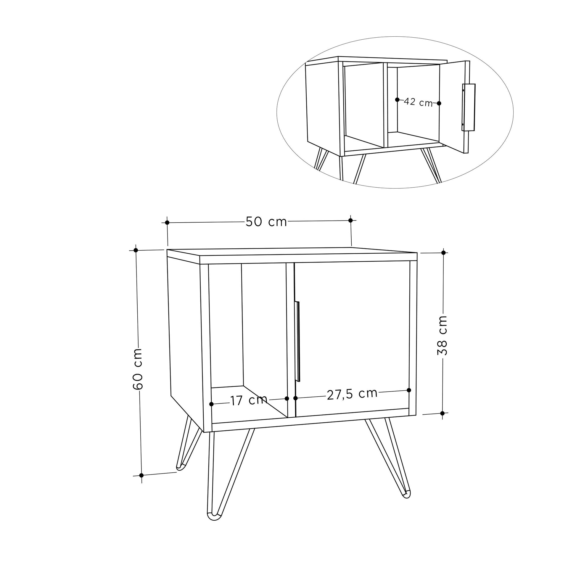 Glynn Nightstand - Oak - 3