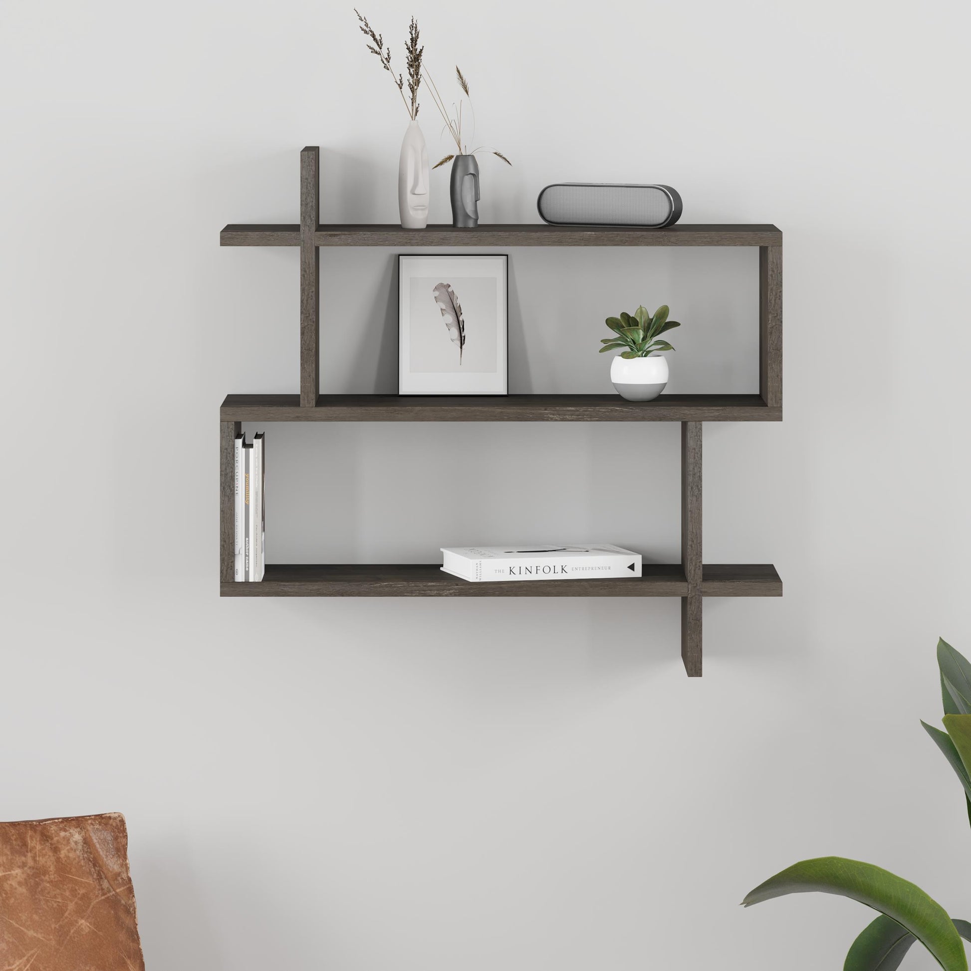 Parallel Wall Shelf - Dark Coffee
