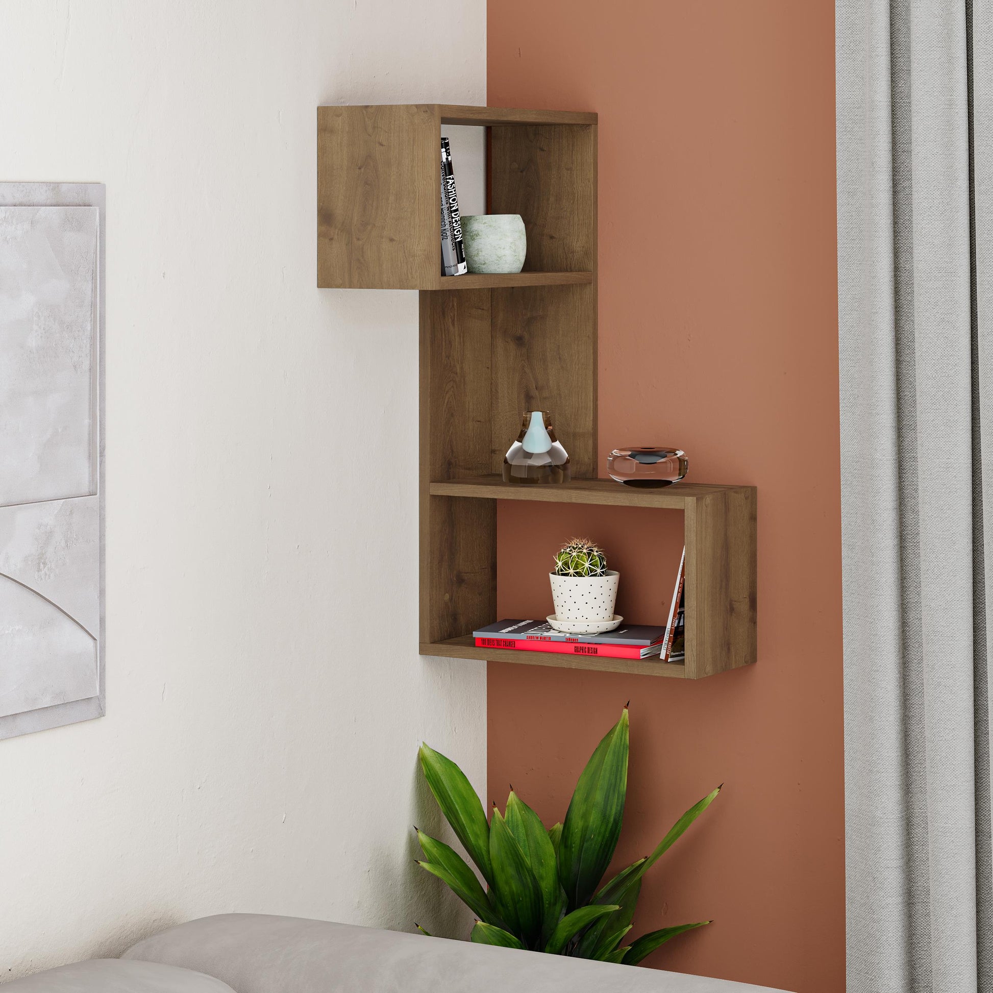 Part Corner Shelf - Walnut