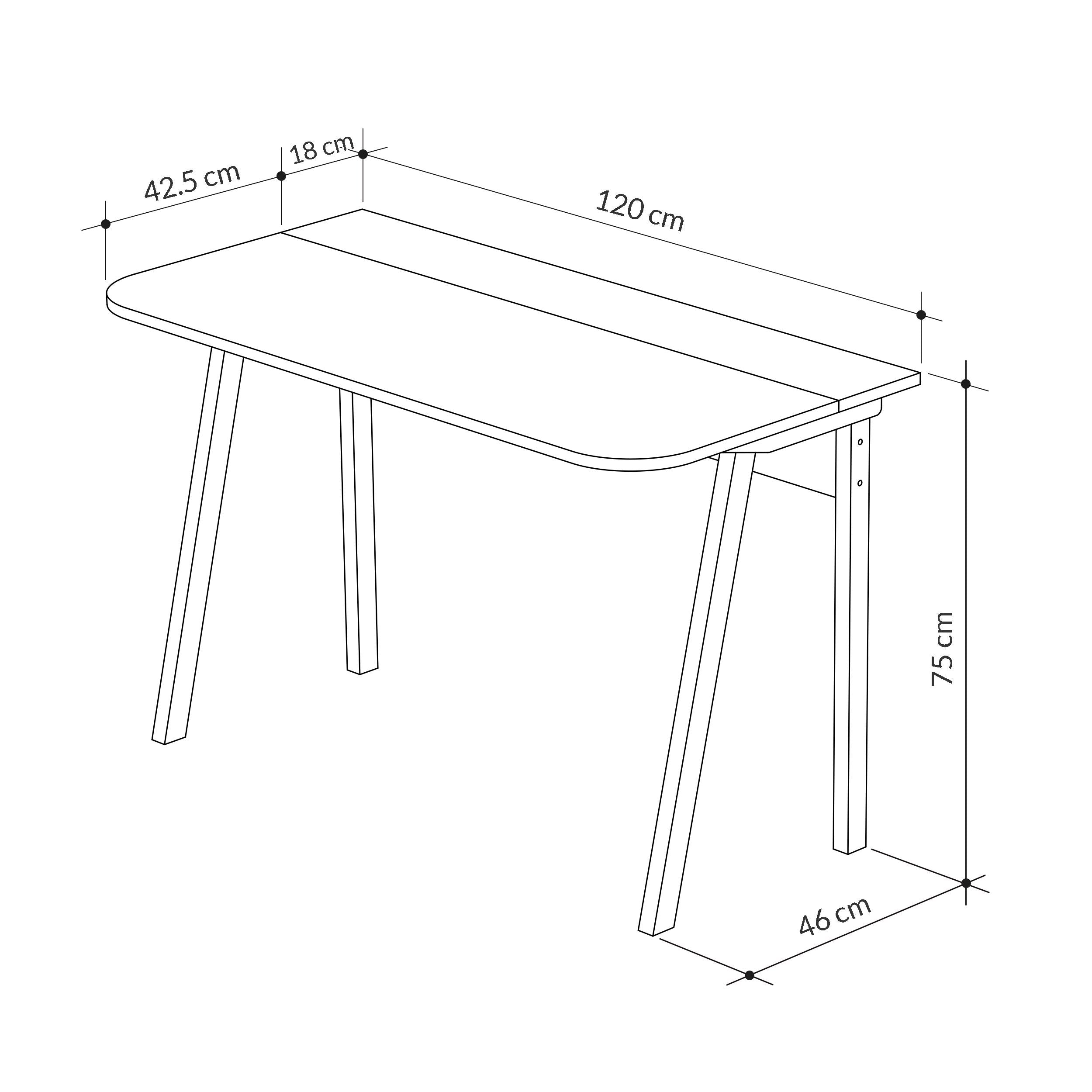 Luton Office Desk - Oak - 3