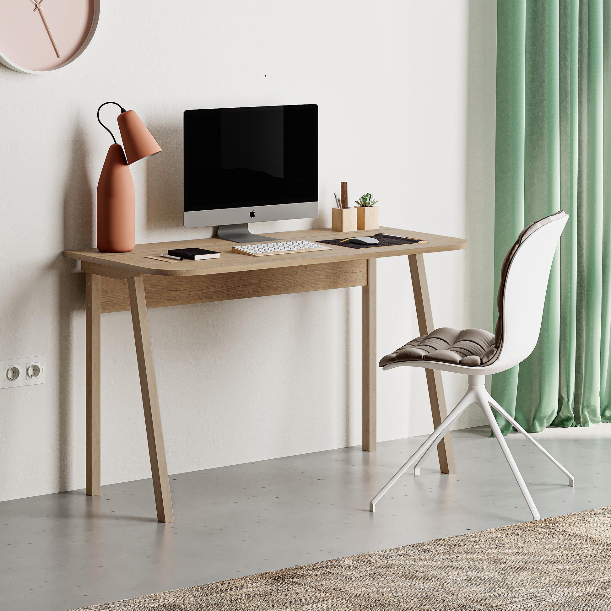 Luton Office Desk - Oak - 5