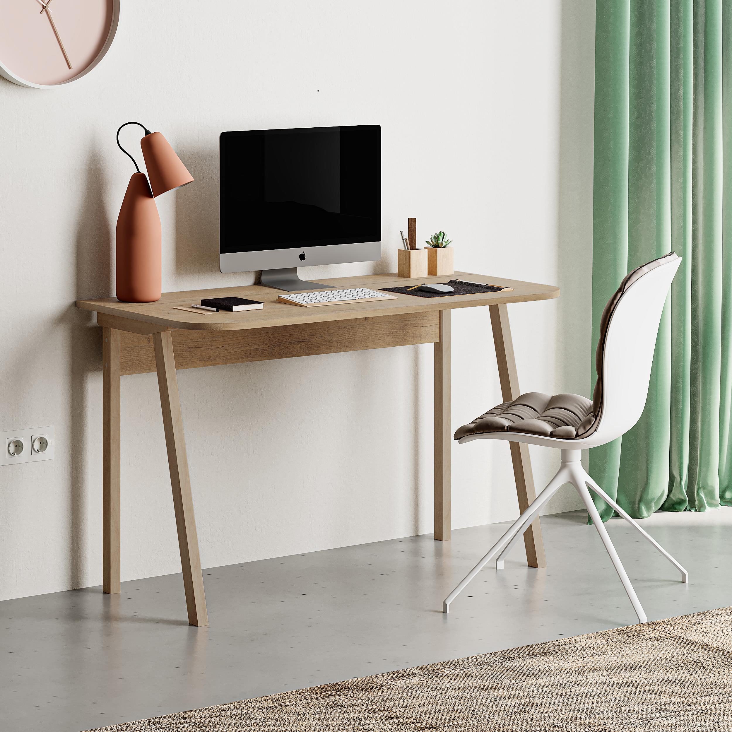 Luton Office Desk - Oak - 5