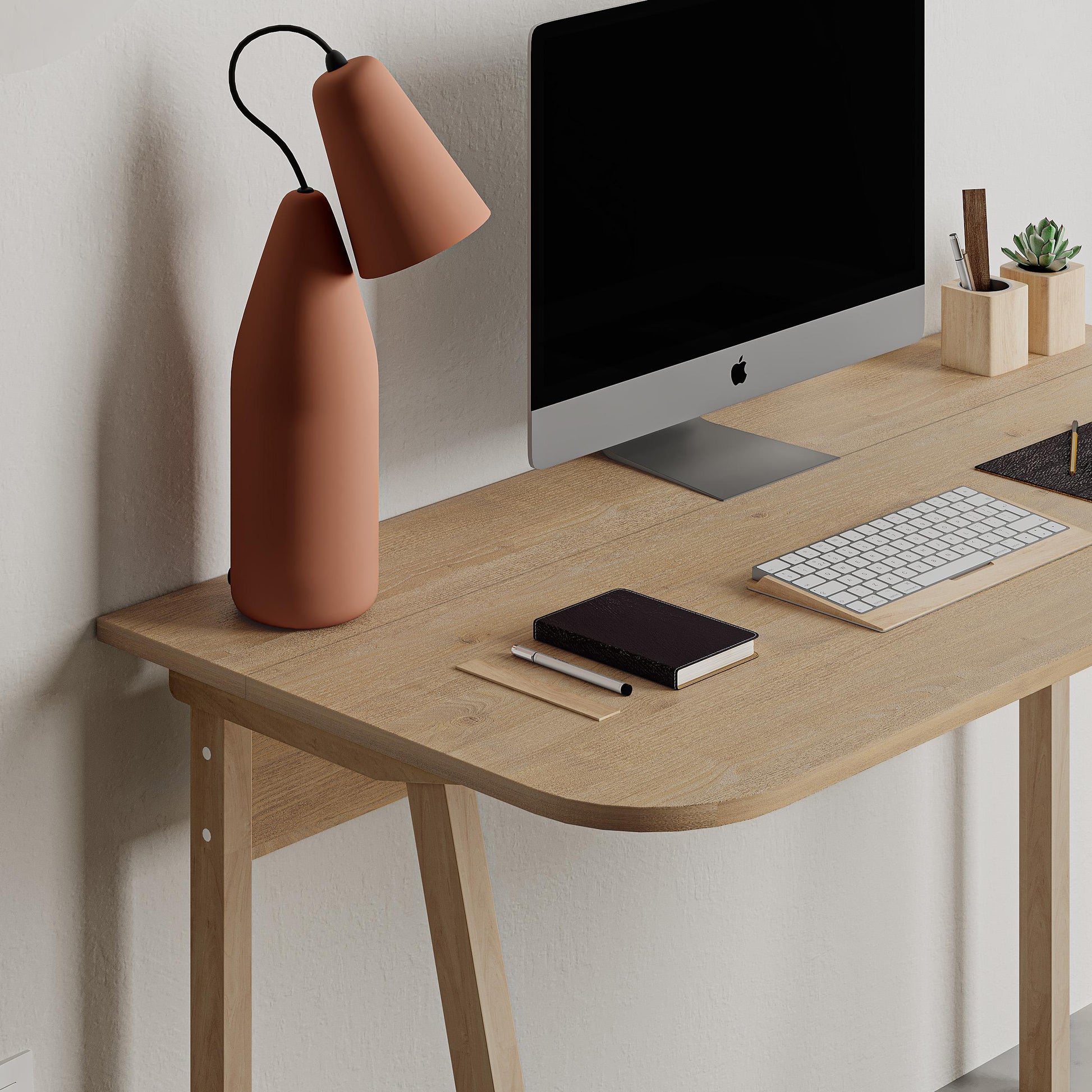 Luton Office Desk - Oak - 6