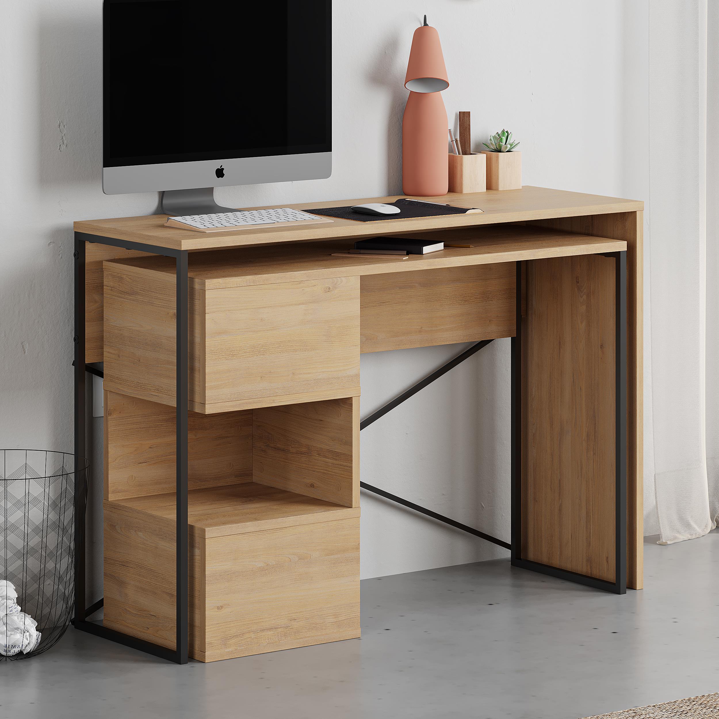 Badau Multi Purpose Office Desk - Oak - 12