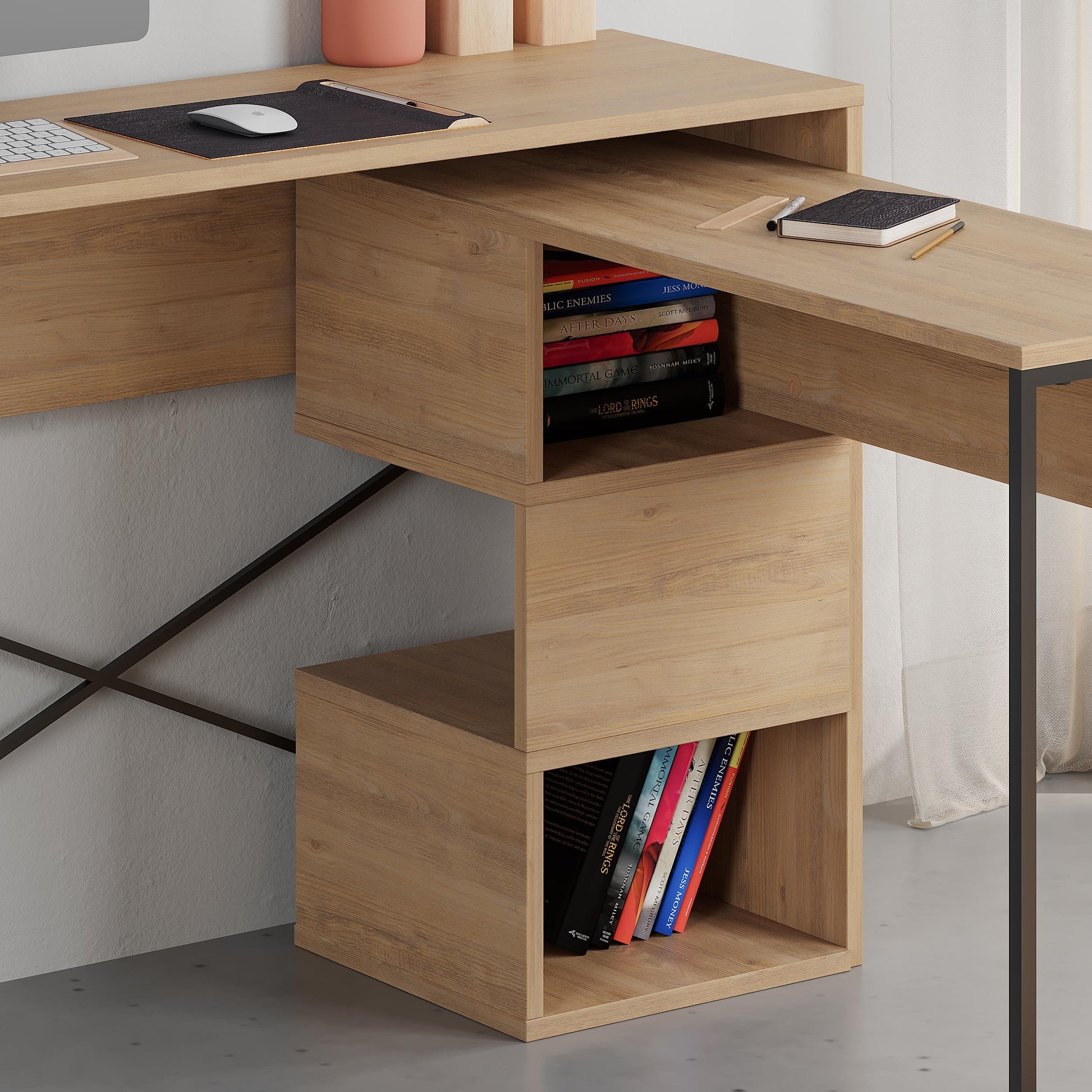 Badau Multi Purpose Office Desk - Oak - 11