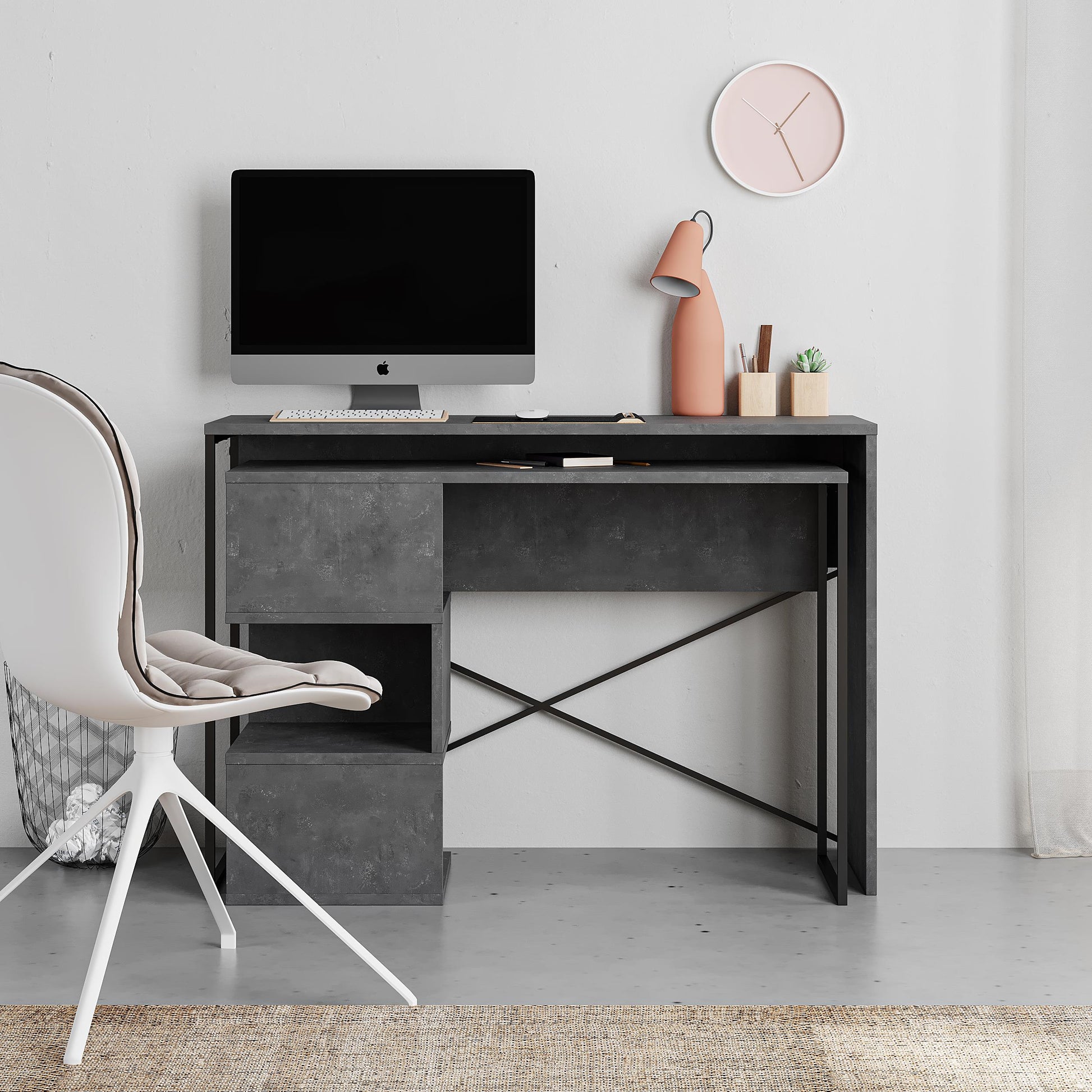 Badau Multi Purpose Office Desk - Retro Grey - 10