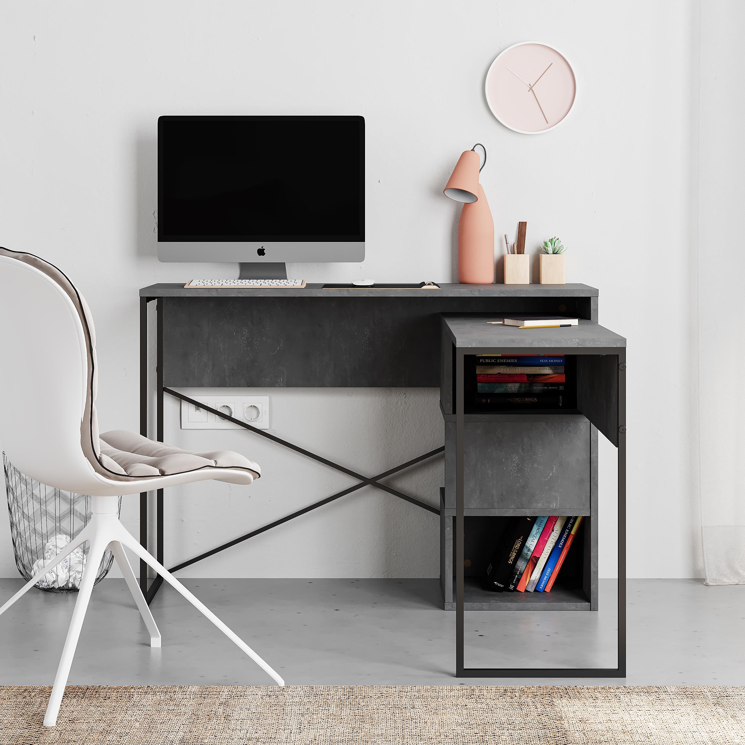 Badau Multi Purpose Office Desk - Retro Grey - 12