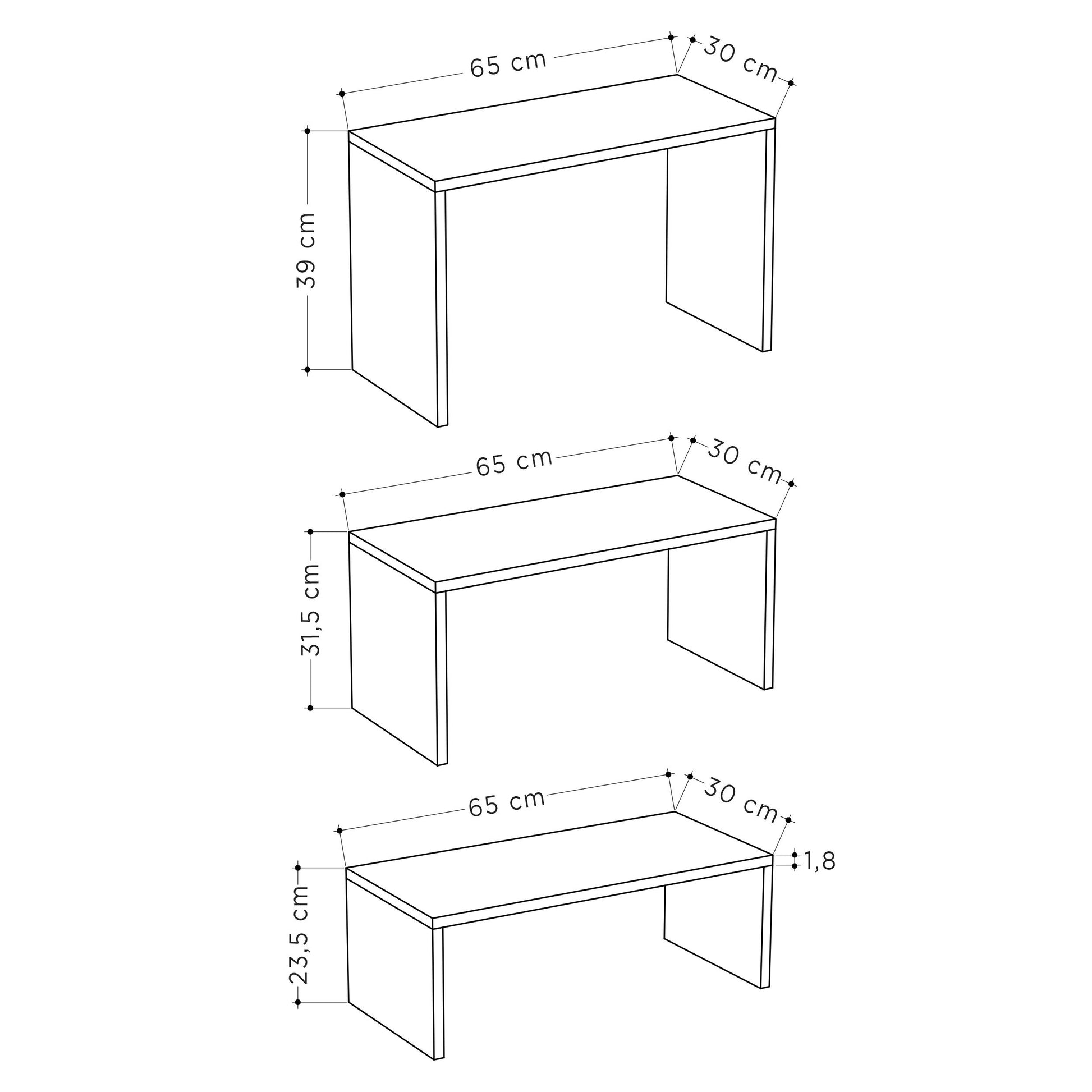 Kanta Coffee Table - Oak - Dimension