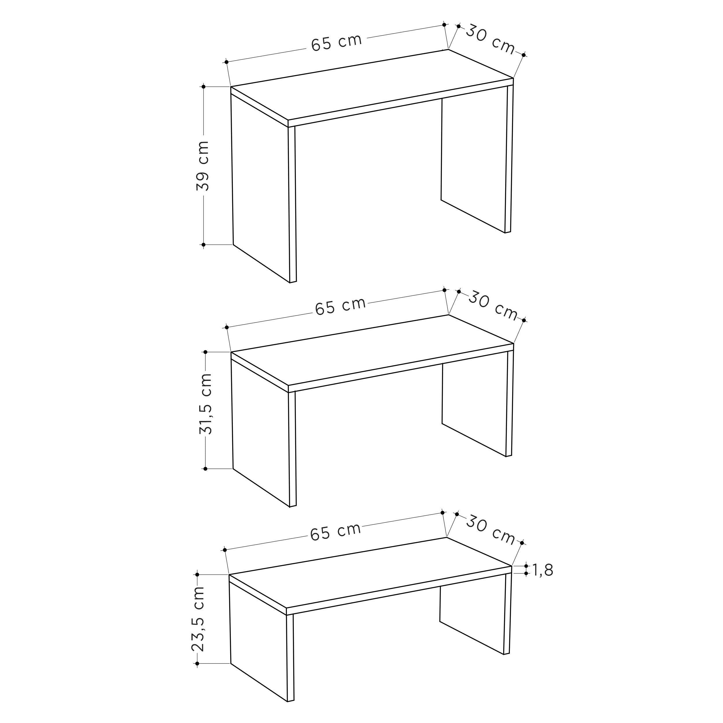 Kanta Coffee Table - Oak - Dimension